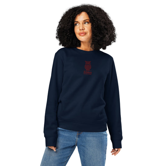 Owl Unisex Organic Mid-Weight Sweatshirt – "Ethics in Every Feather" | Sustainable Fashion USA French Navy Dudeily