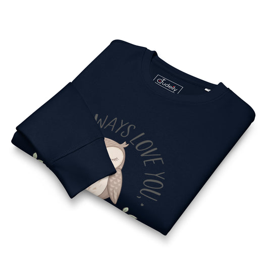 Unisex Organic Mid-Weight Sweatshirt – Owl-Themed Eco-Friendly Pullover for Comfort and Style Dudeily