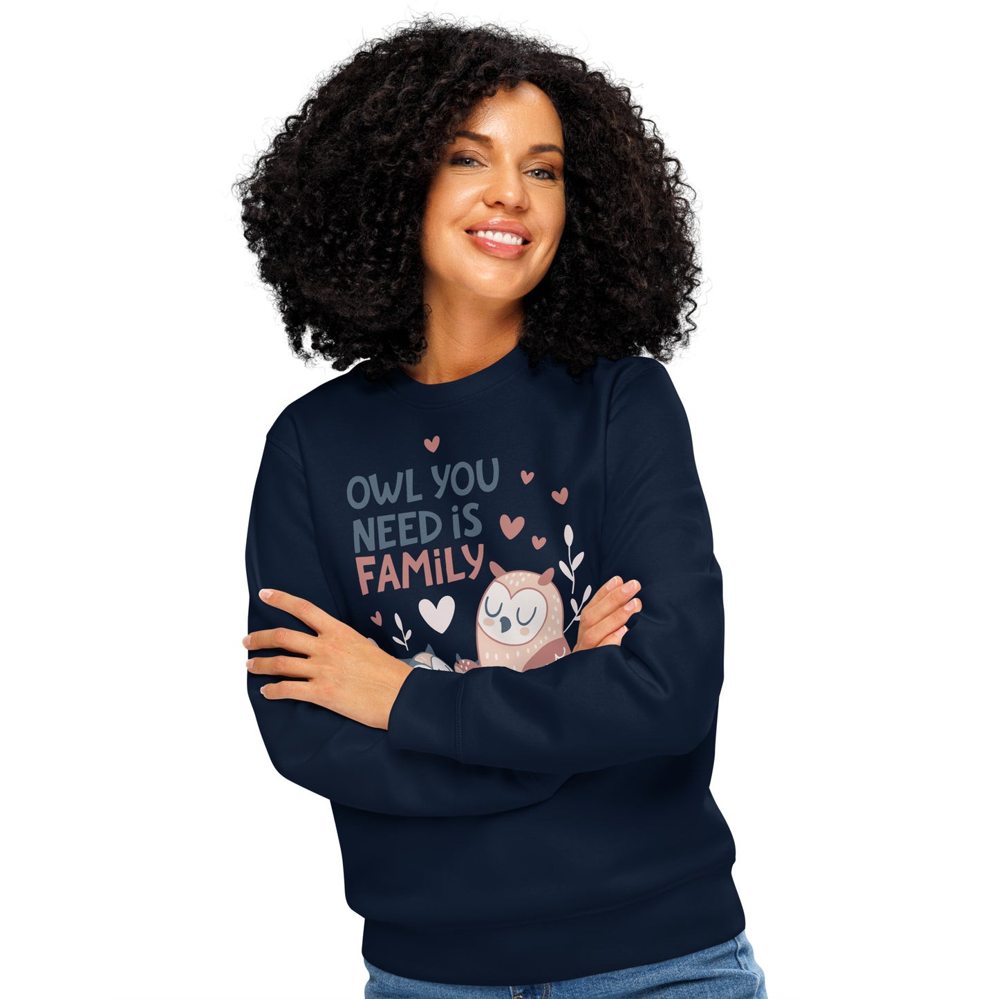 Unisex Organic Mid-Weight Sweatshirt – OwlNest Sustainable Fashion for Family Day Comfort Dudeily