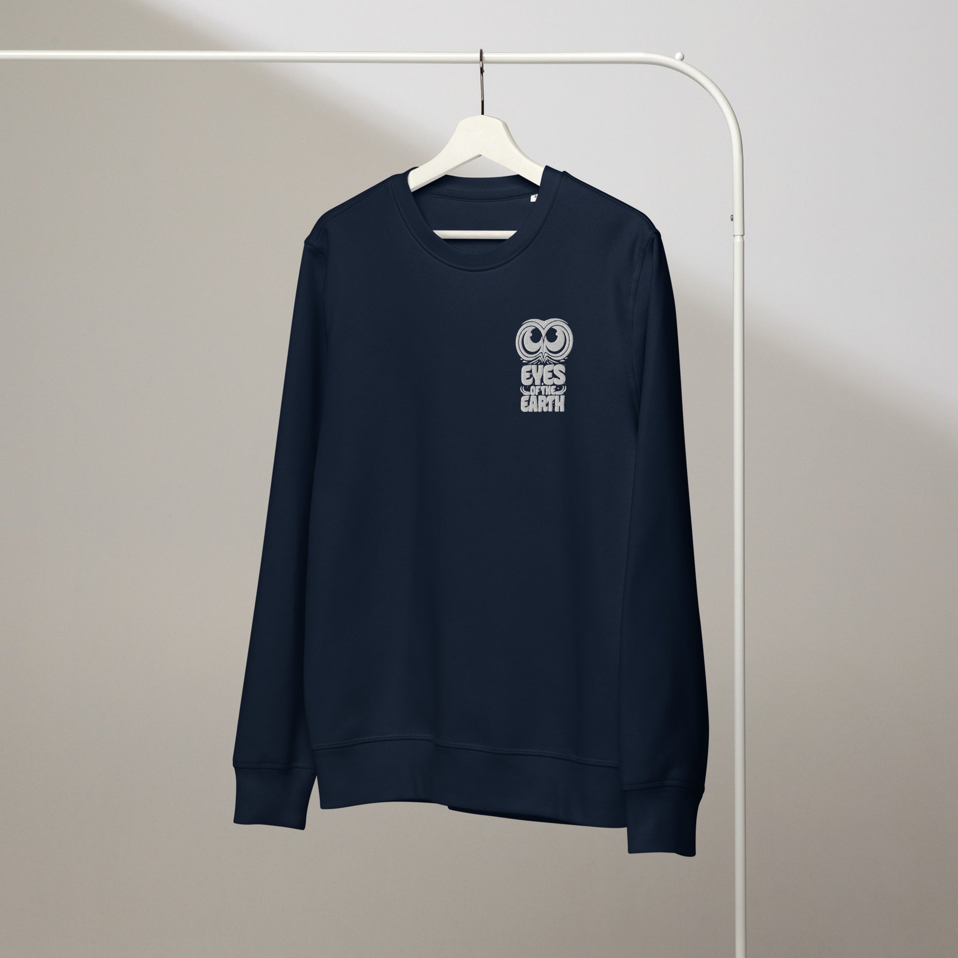 Owl Unisex Organic Mid-Weight Sweatshirt: 'Eyes of the Earth' in Fall | Sustainable Fashion USA Dudeily