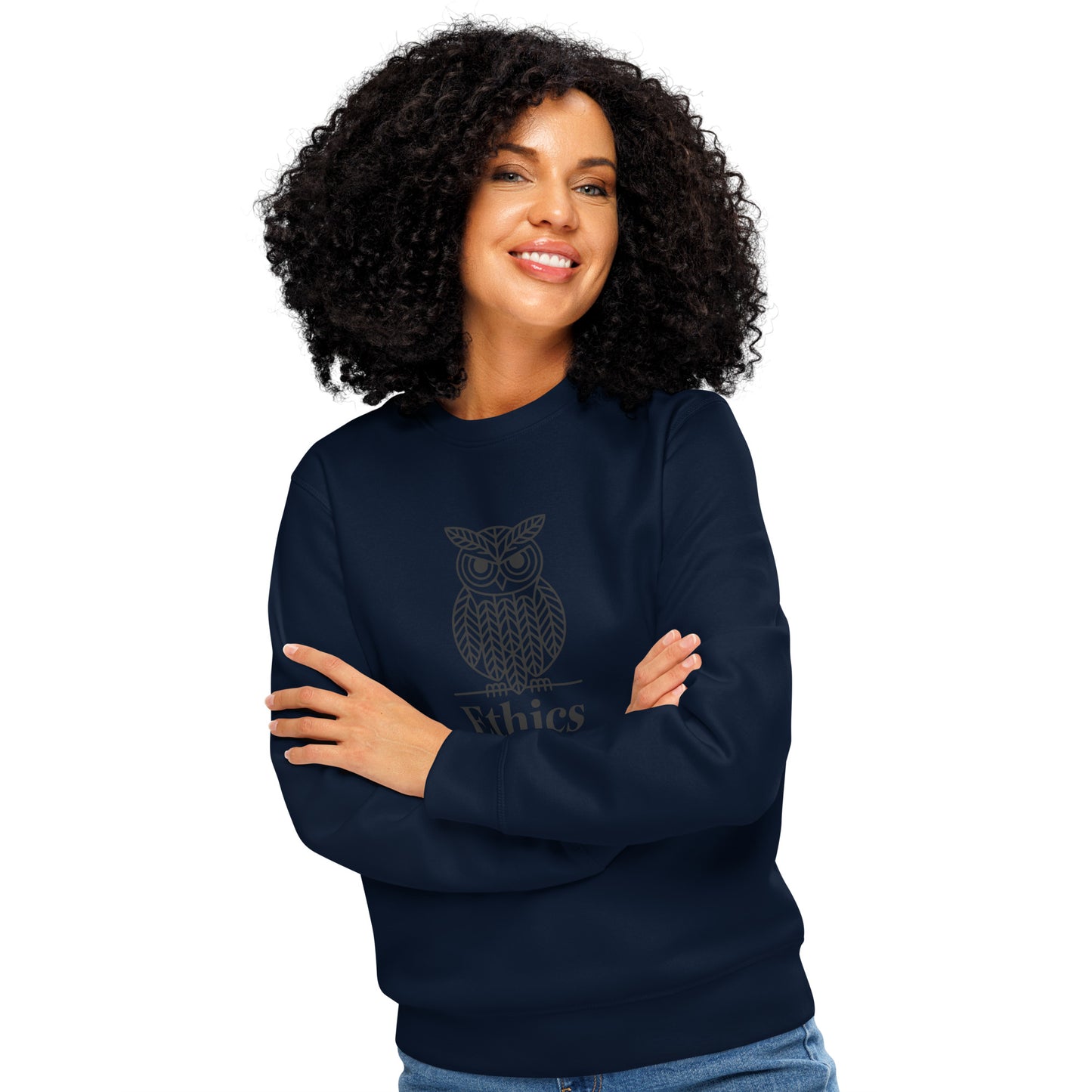 Unisex Organic Mid-Weight Sweatshirt: 'Ethics in Every Feather' for Fall | Sustainable Owl Fashion USA Dudeily