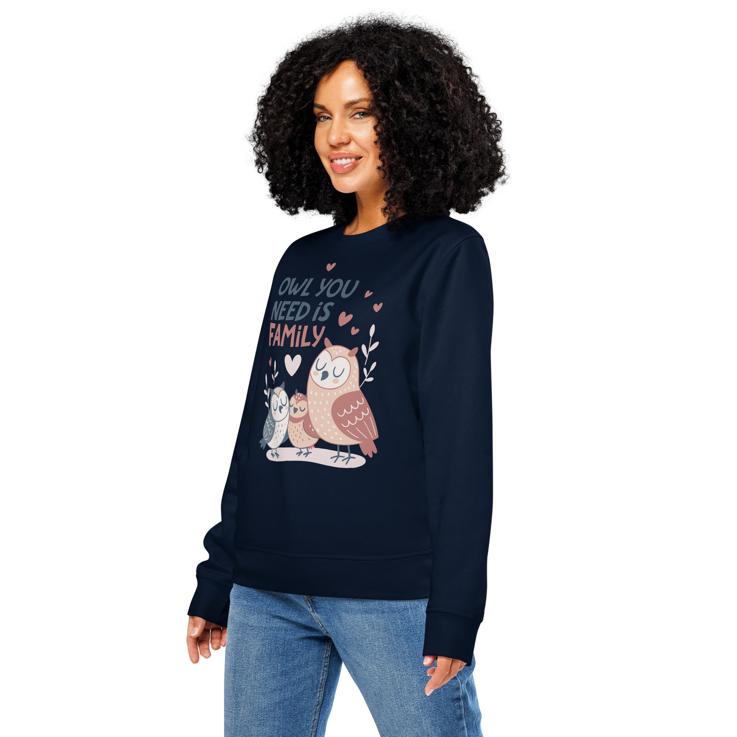 Unisex Organic Mid-Weight Sweatshirt – OwlNest Sustainable Fashion for Family Day Comfort Dudeily