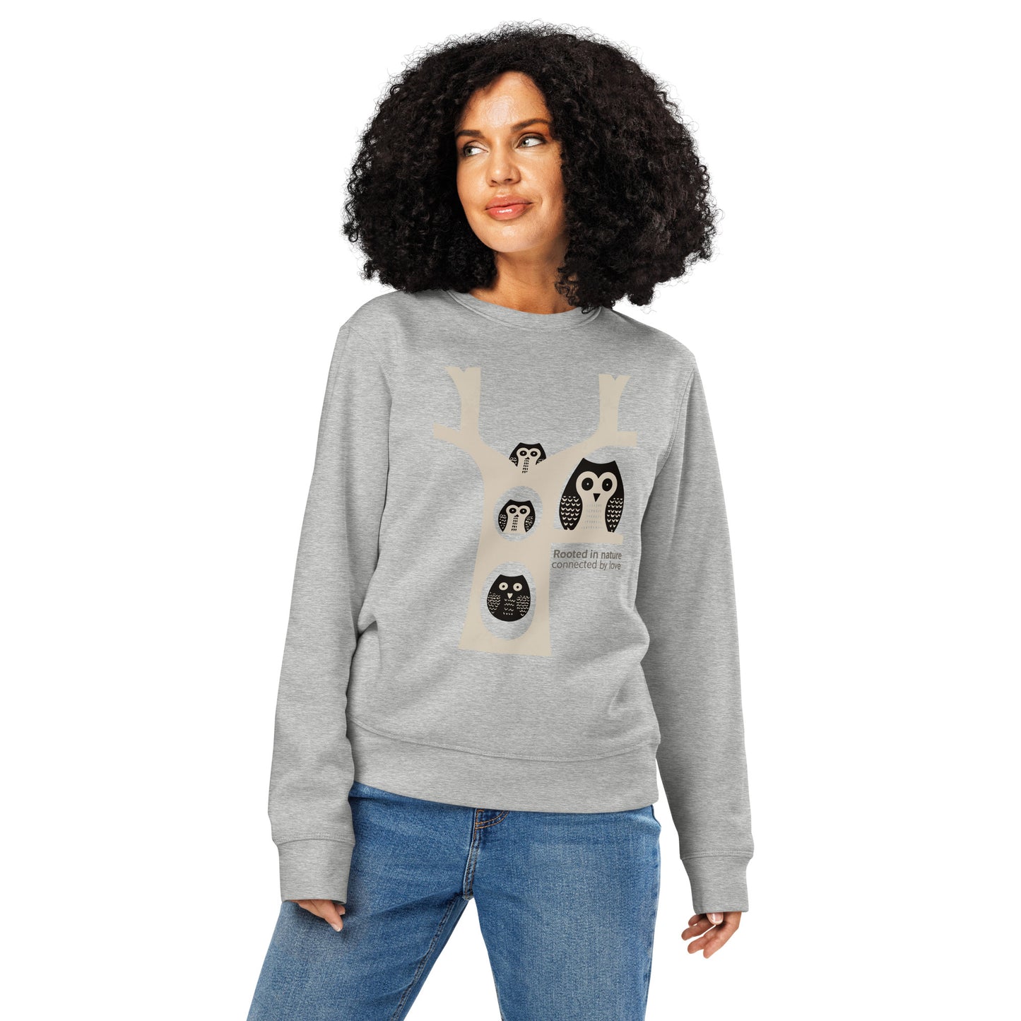 Unisex Organic Mid-Weight Sweatshirt – OwlNest Sustainable Fashion for Family Day Heather Grey Dudeily