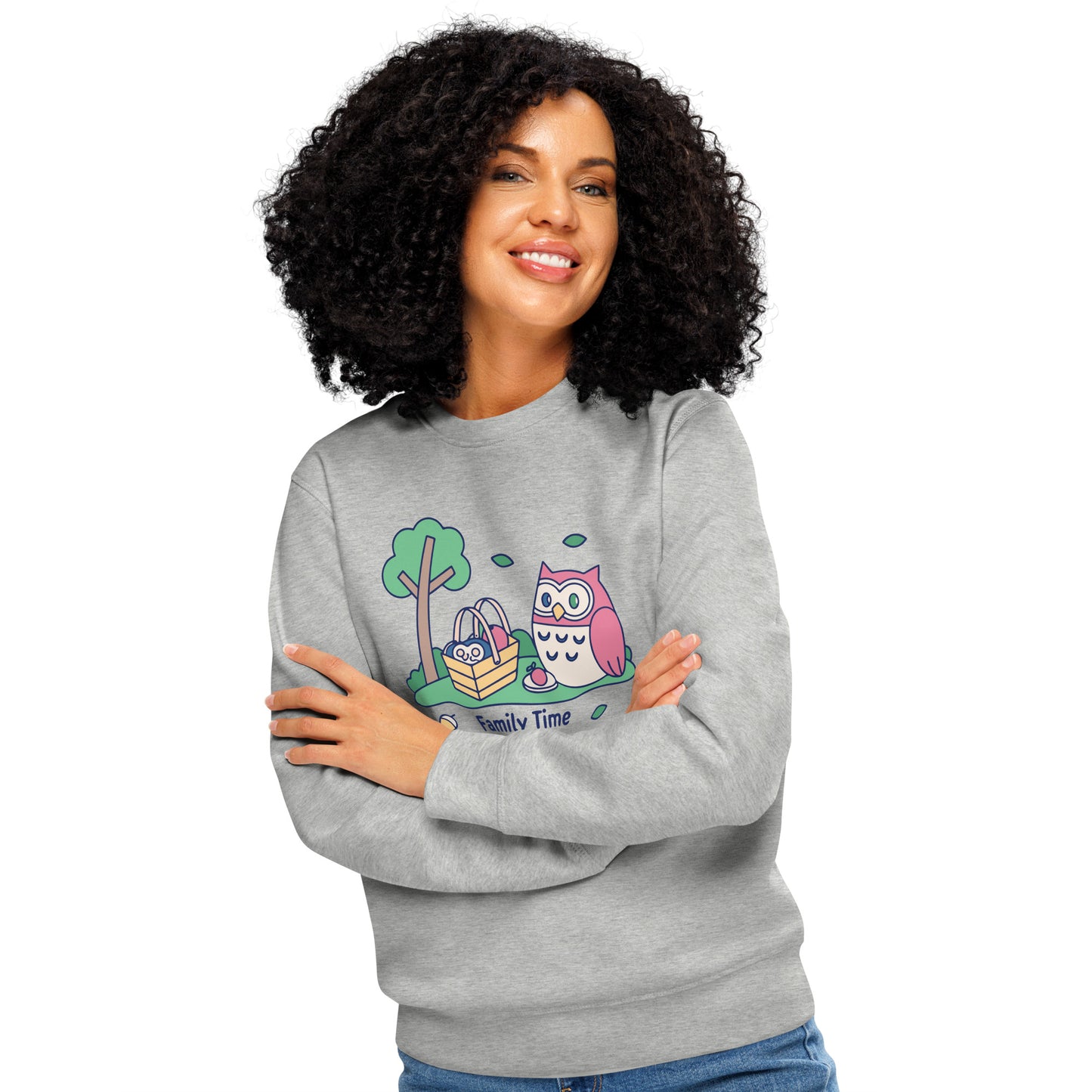 Unisex Organic Mid-Weight Sweatshirt – OwlNest Sustainable Fashion for Family Day Comfort Dudeily