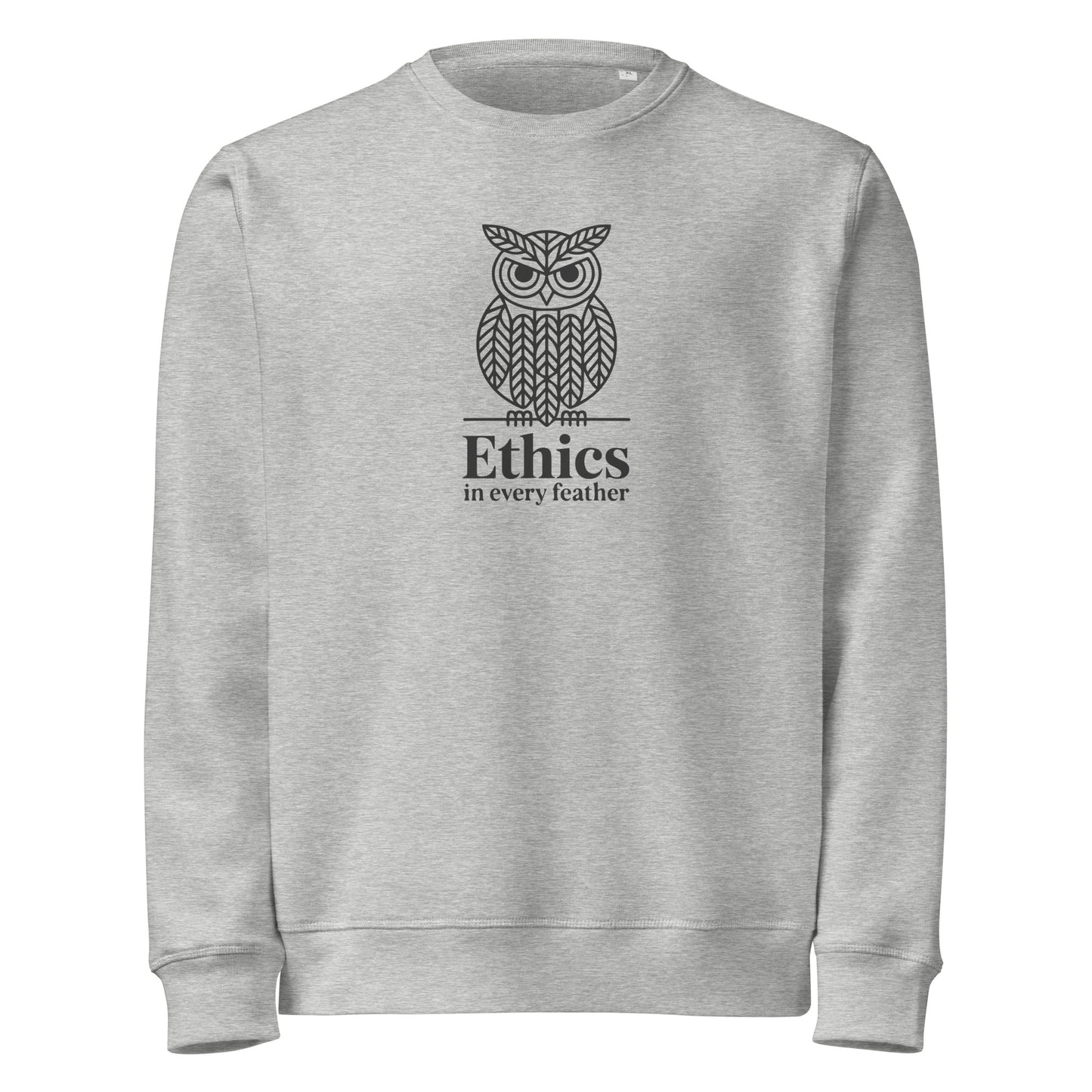 Unisex Organic Mid-Weight Sweatshirt: 'Ethics in Every Feather' for Fall | Sustainable Owl Fashion USA Dudeily