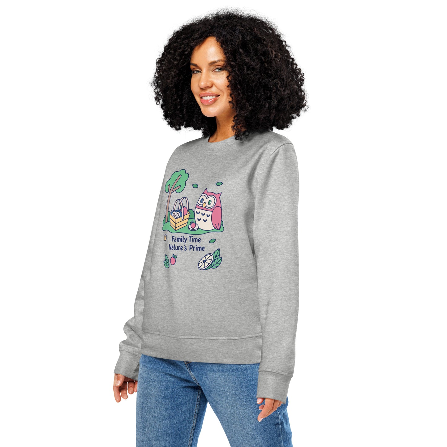 Unisex Organic Mid-Weight Sweatshirt – OwlNest Sustainable Fashion for Family Day Comfort Dudeily