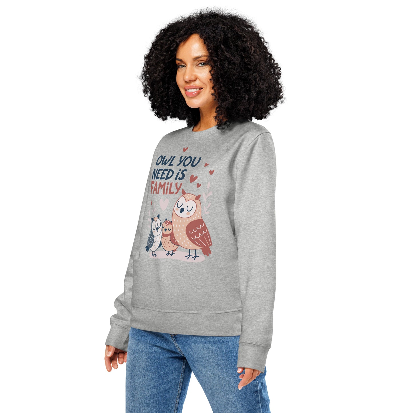 Unisex Organic Mid-Weight Sweatshirt – OwlNest Sustainable Fashion for Family Day Comfort Dudeily