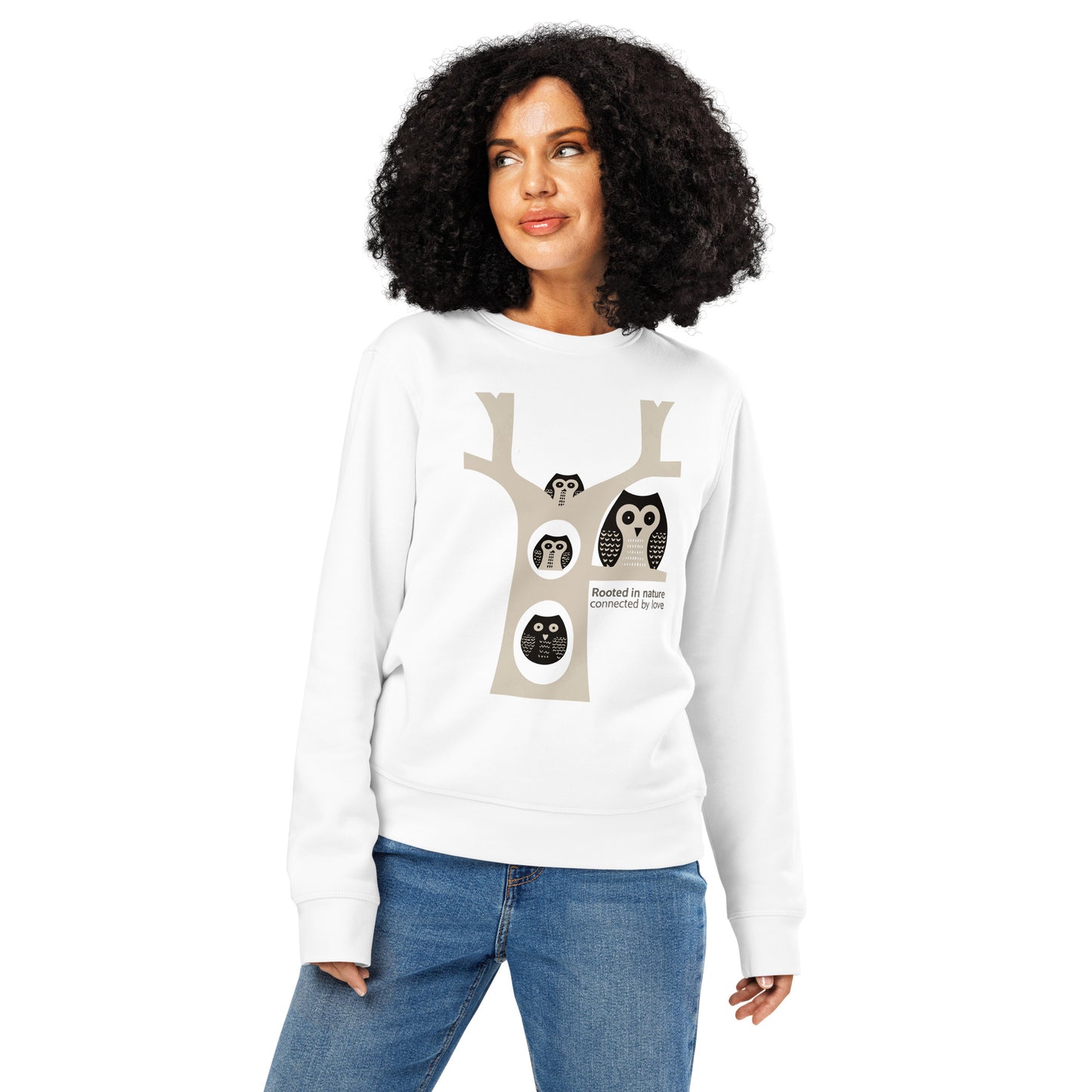 Unisex Organic Mid-Weight Sweatshirt – OwlNest Sustainable Fashion for Family Day White Dudeily