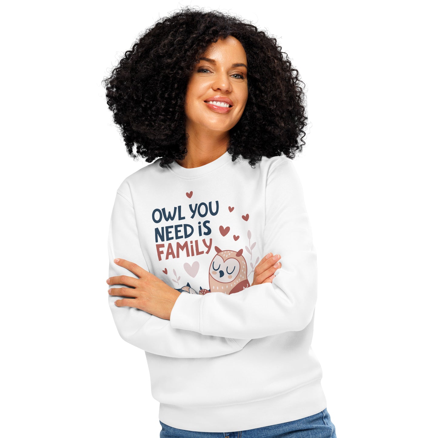 Unisex Organic Mid-Weight Sweatshirt – OwlNest Sustainable Fashion for Family Day Comfort Dudeily