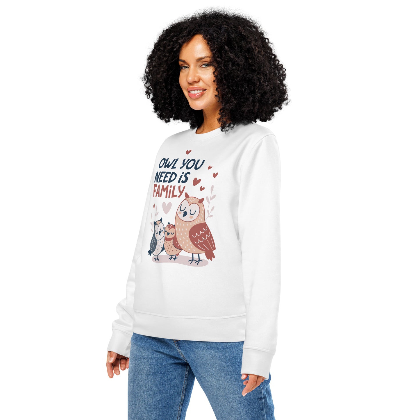 Unisex Organic Mid-Weight Sweatshirt – OwlNest Sustainable Fashion for Family Day Comfort Dudeily
