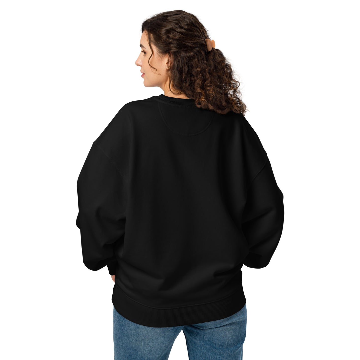 Unisex Organic Oversized Sweatshirt: Nature Works Too | Owl Embroidered Sustainable Fashion USA by Dudeily Dudeily