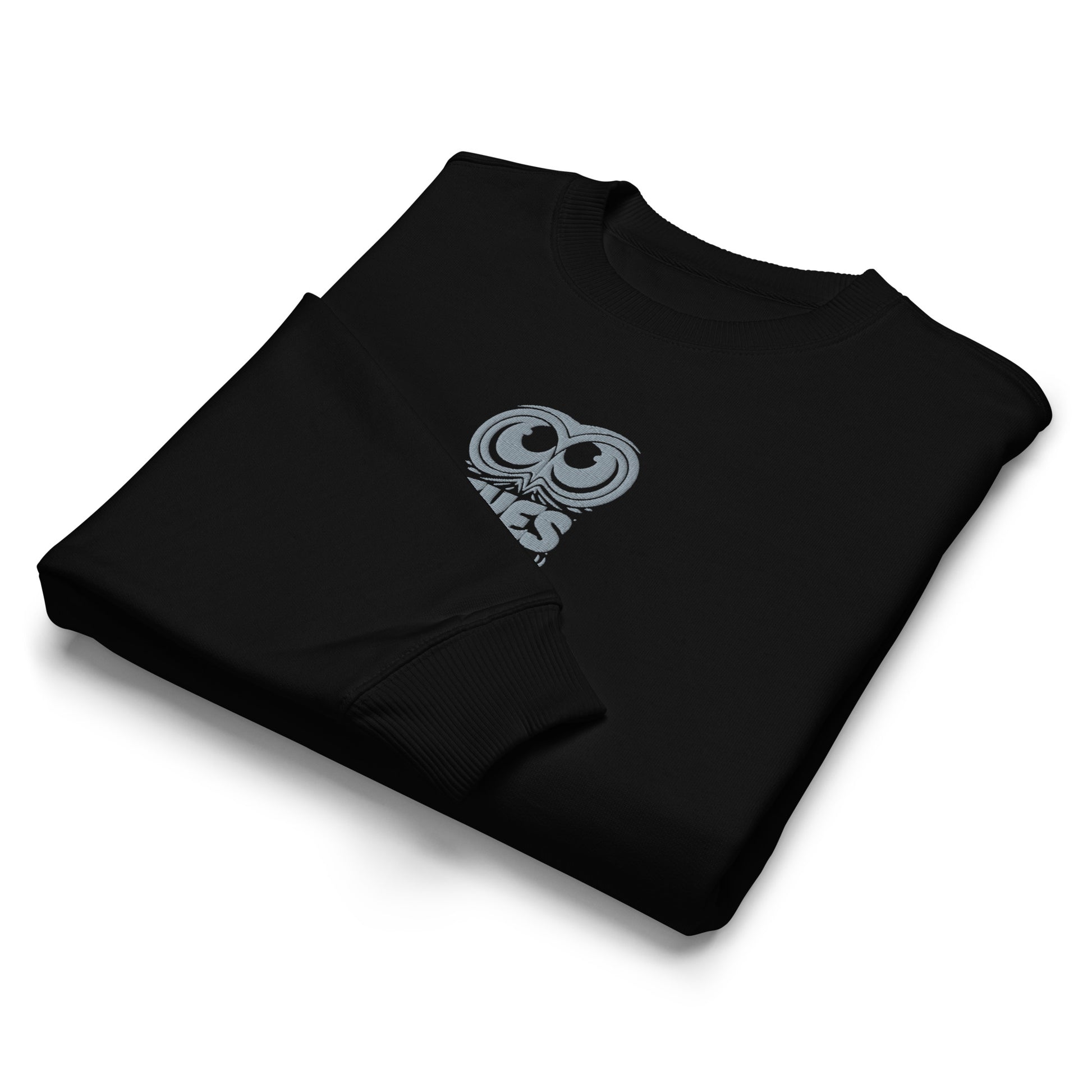 Owl Unisex Organic Oversized Sweatshirt: 'Eyes of the Earth' in Fall | Sustainable Fashion USA Black Dudeily