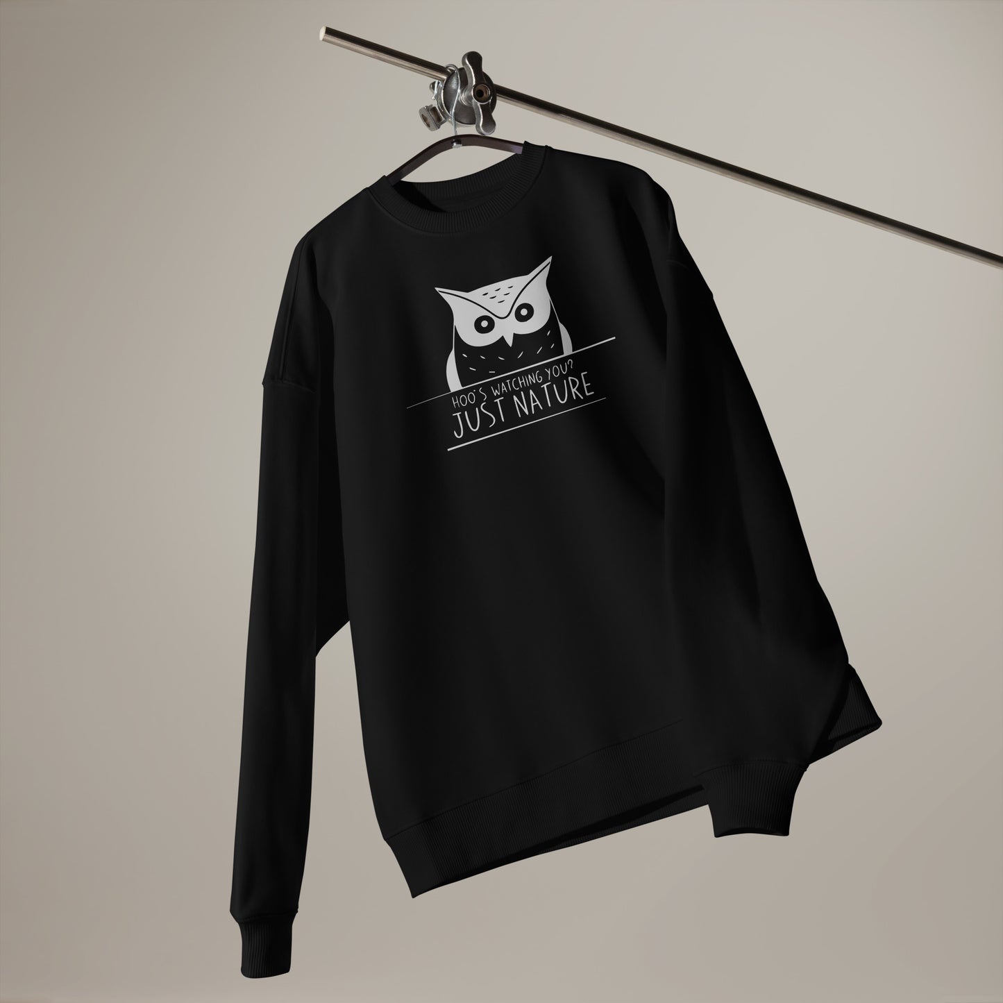 Owl Unisex Organic Oversized Sweatshirt: 'Stay Cozy Hoot Loud' in Fall | Sustainable Owl Fashion USA Dudeily