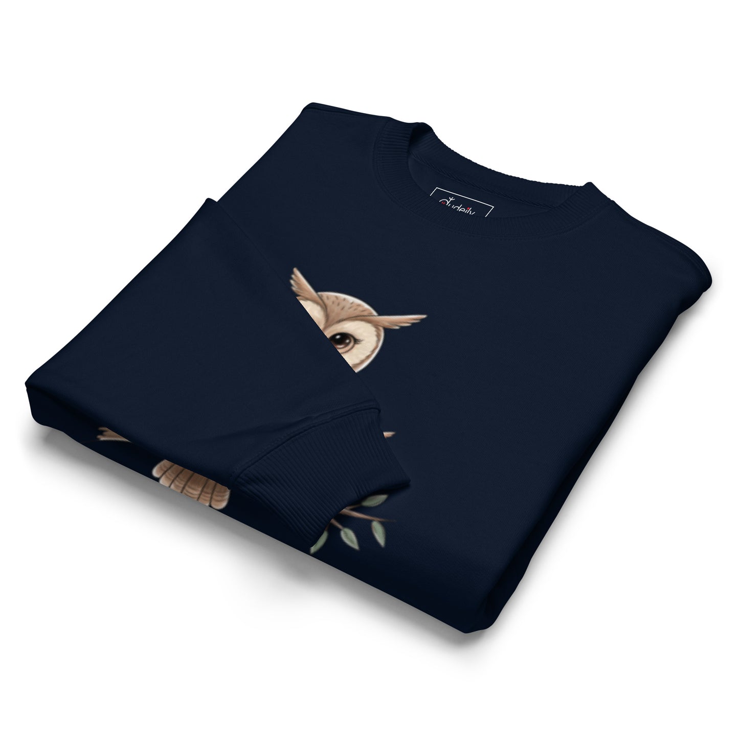 Unisex Organic Oversized Sweatshirt – Sustainable Owl-Themed Relaxed Fit Pullover Dudeily