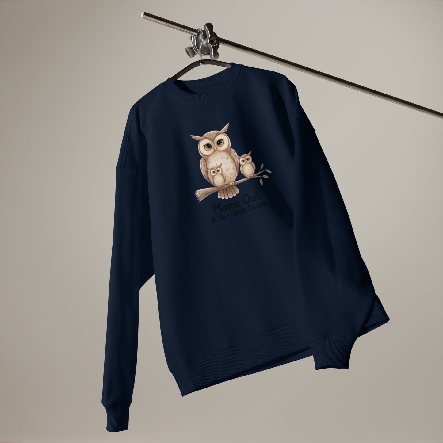 Unisex Organic Oversized Sweatshirt – Sustainable Owl-Themed Relaxed Fit Pullover Dudeily