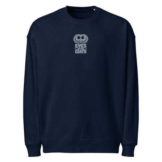 Owl Unisex Organic Oversized Sweatshirt: 'Eyes of the Earth' in Fall | Sustainable Fashion USA Dudeily