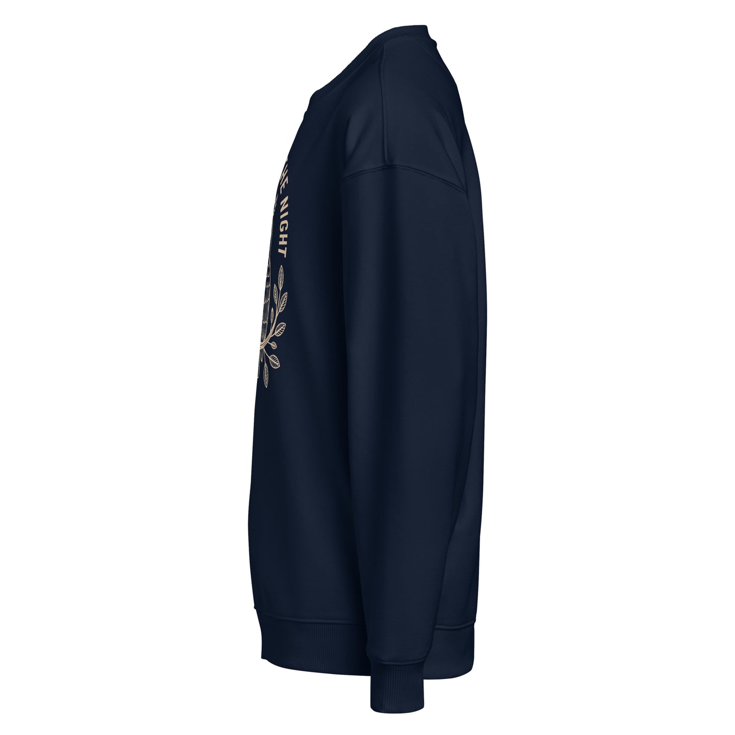 Unisex Organic Oversized Sweatshirt: 'Peace in the Night' in Fall | Sustainable Owl Fashion USA Dudeily