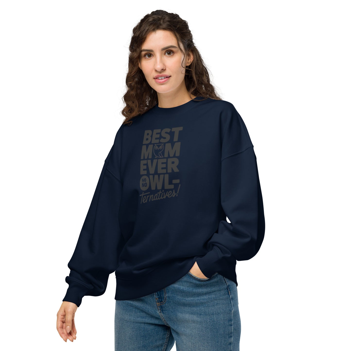 Unisex Organic Oversized Sweatshirt – Eco-Friendly Owl-Inspired Pullover for Ultimate Comfort Dudeily