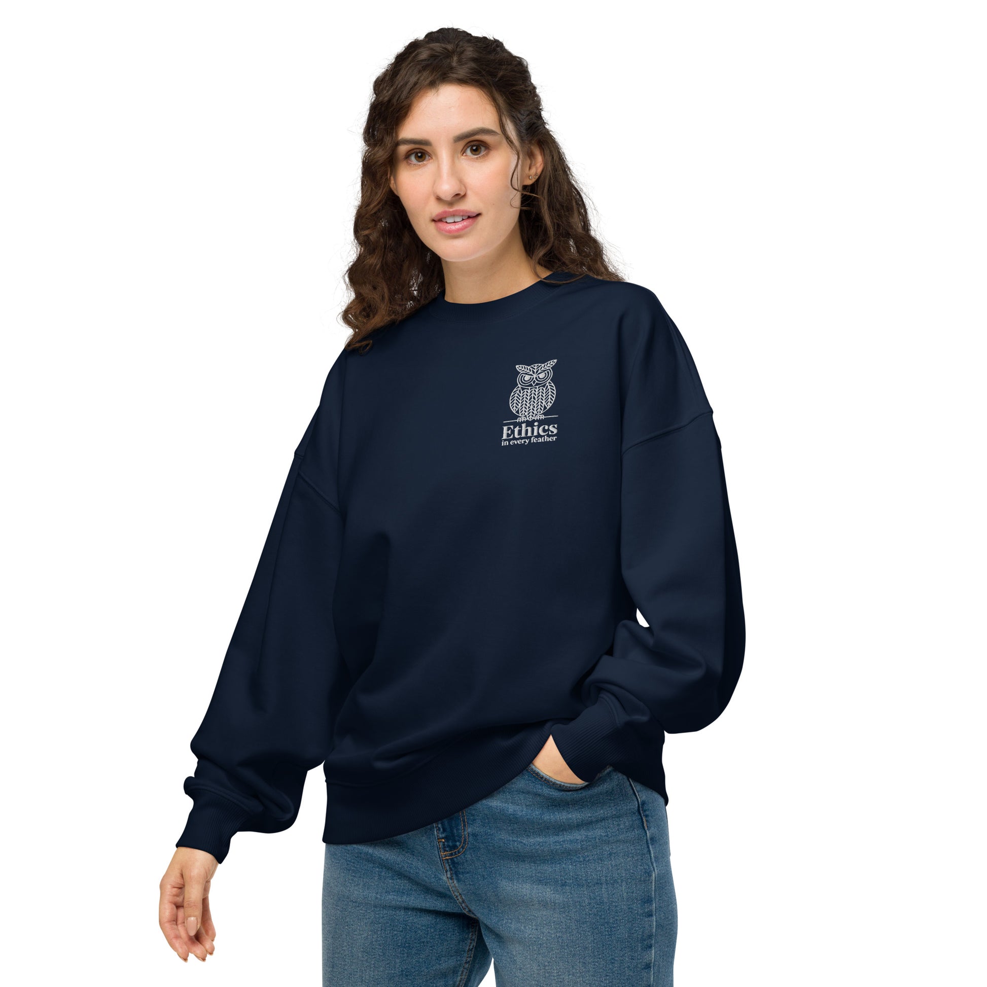 Owl Unisex Organic Oversized Sweatshirt – "Ethics in Every Feather" | Sustainable Fashion USA Dudeily