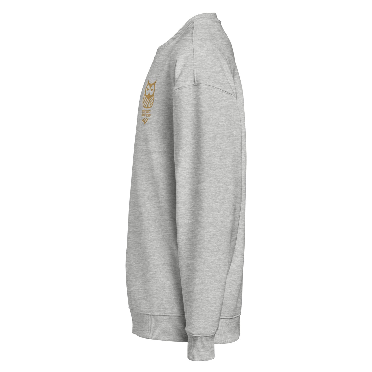 Unisex Organic Oversized Sweatshirt: 'Stay Cozy Hoot Loud' in Fall | Sustainable Owl Fashion USA Dudeily