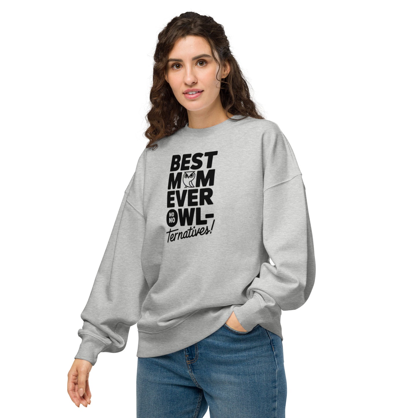 Unisex Organic Oversized Sweatshirt – Eco-Friendly Owl-Inspired Pullover for Ultimate Comfort Dudeily