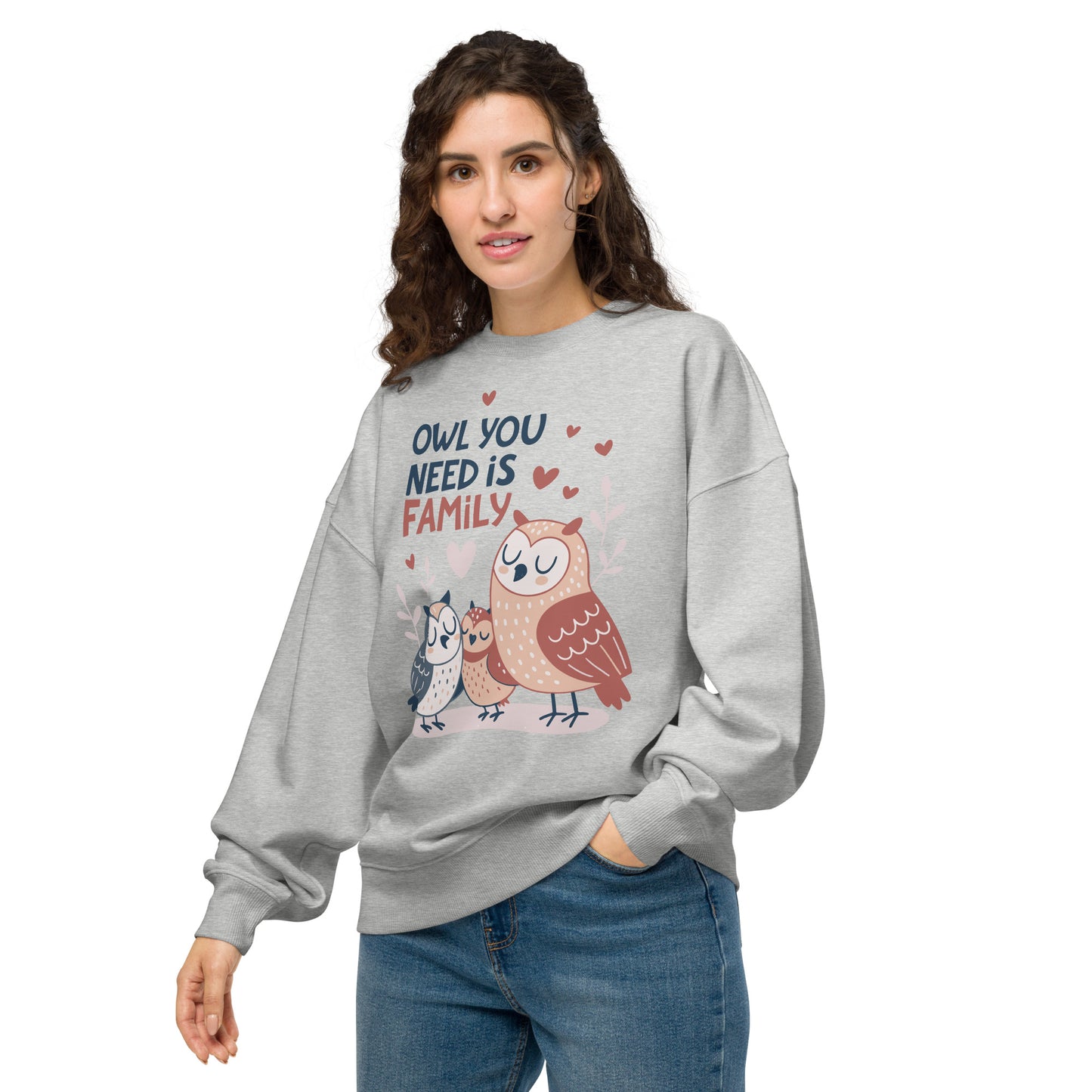 Unisex Organic Oversized Sweatshirt – OwlNest Sustainable Fashion for Cozy Family Days Dudeily