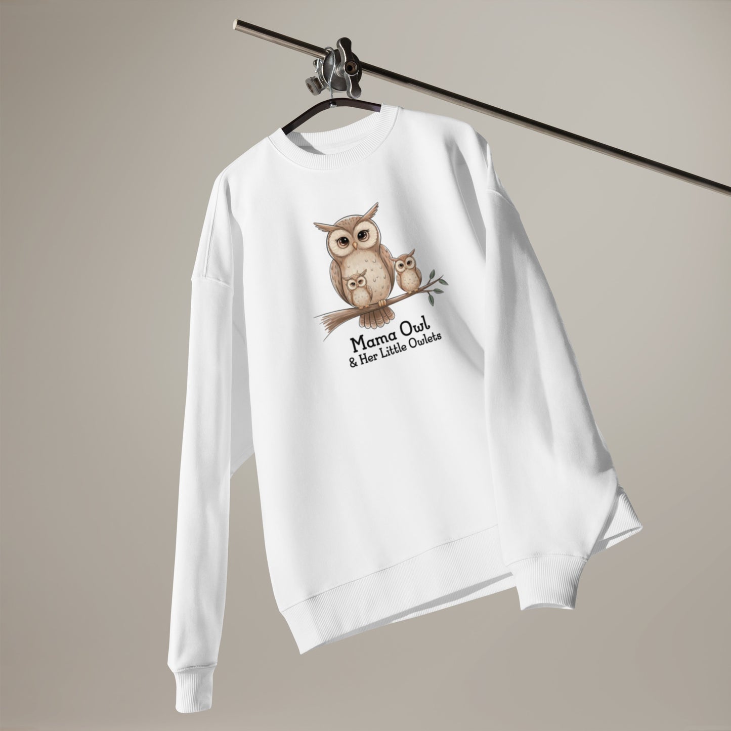 Unisex Organic Oversized Sweatshirt – Sustainable Owl-Themed Relaxed Fit Pullover Dudeily
