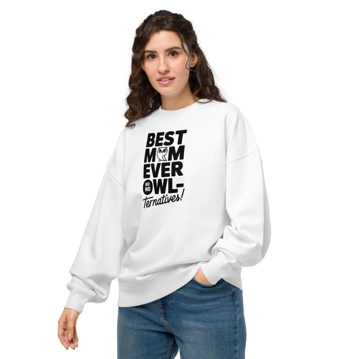 Unisex Organic Oversized Sweatshirt – Eco-Friendly Owl-Inspired Pullover for Ultimate Comfort Dudeily