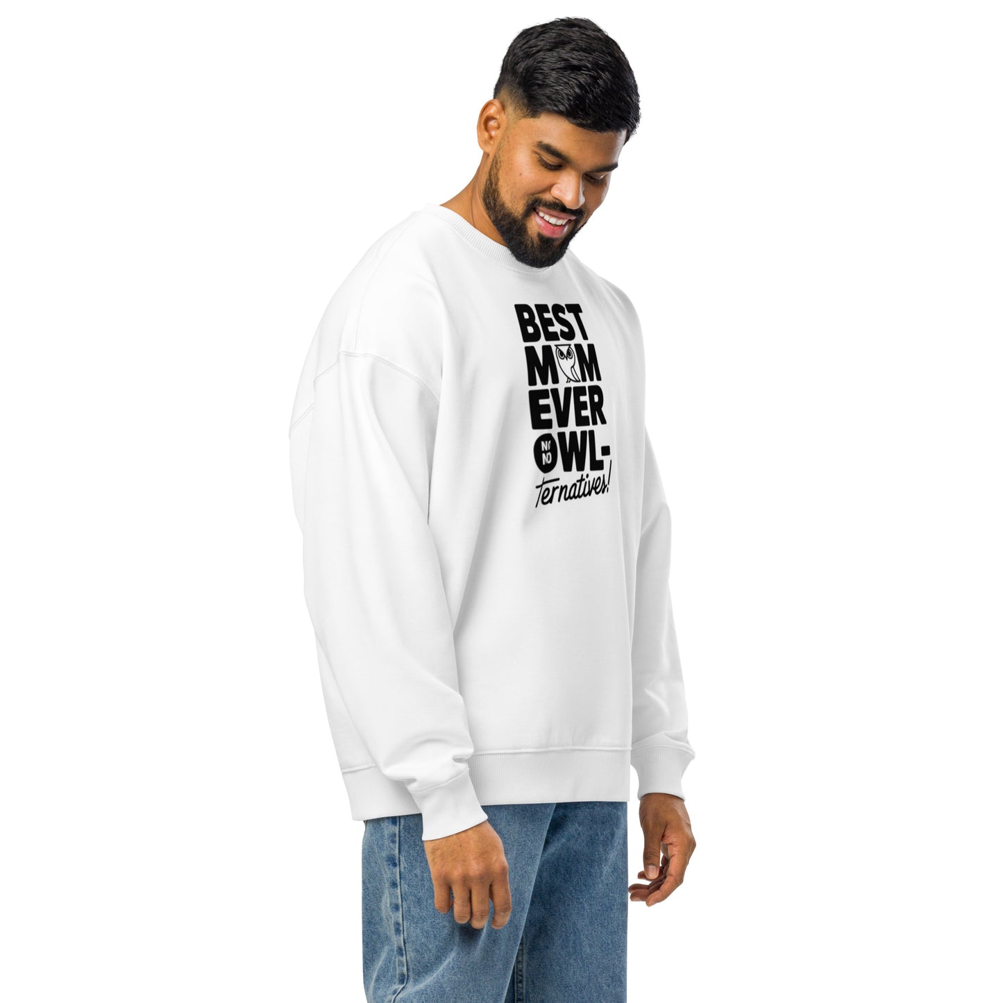 Unisex Organic Oversized Sweatshirt – Eco-Friendly Owl-Inspired Pullover for Ultimate Comfort Dudeily