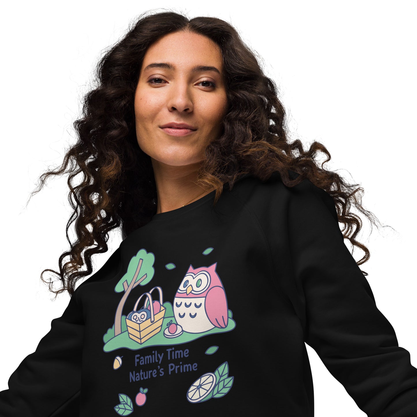 Unisex Organic Raglan Sweatshirt – OwlFlight Sustainable Fashion for Family Day Moments Dudeily