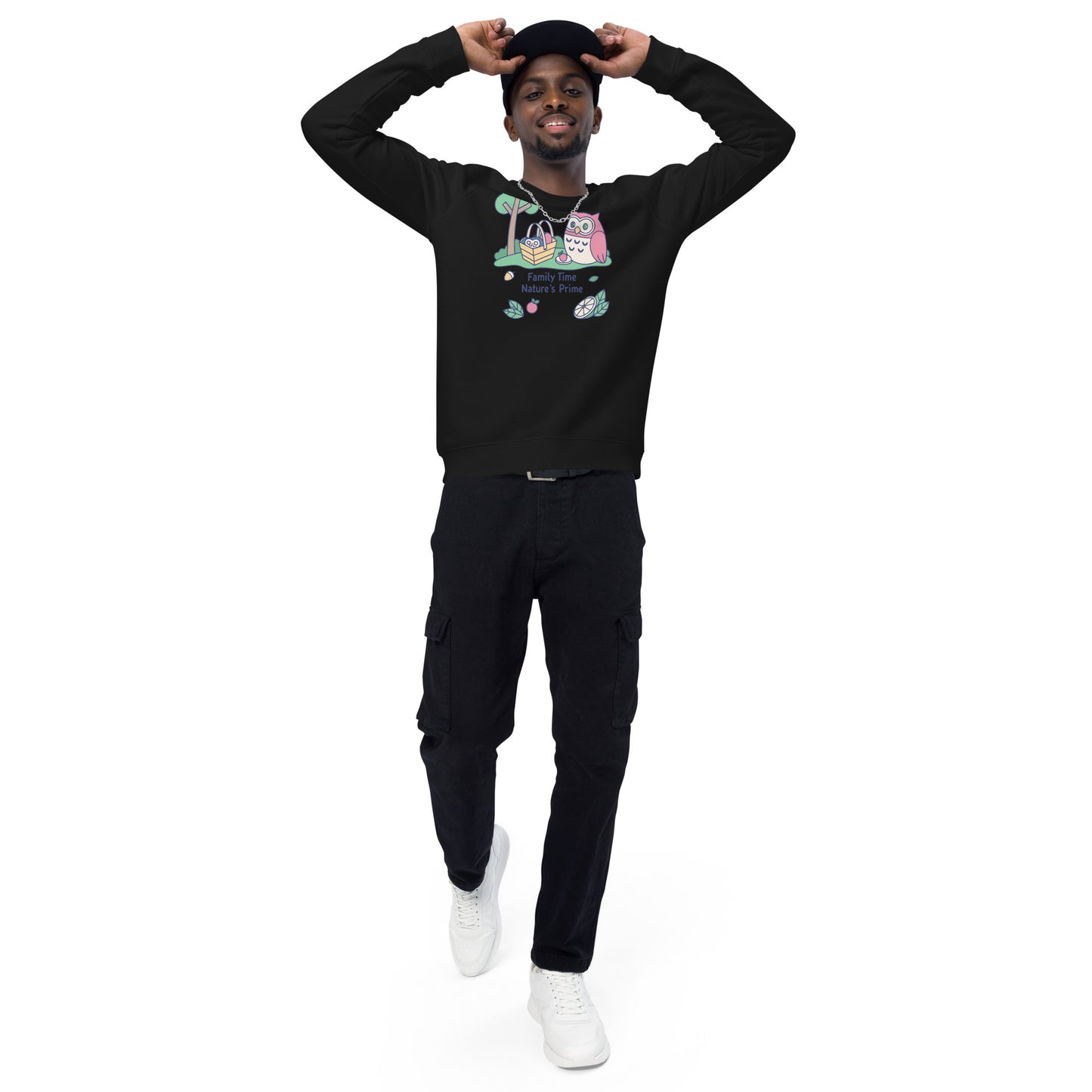 Unisex Organic Raglan Sweatshirt – OwlFlight Sustainable Fashion for Family Day Moments Dudeily