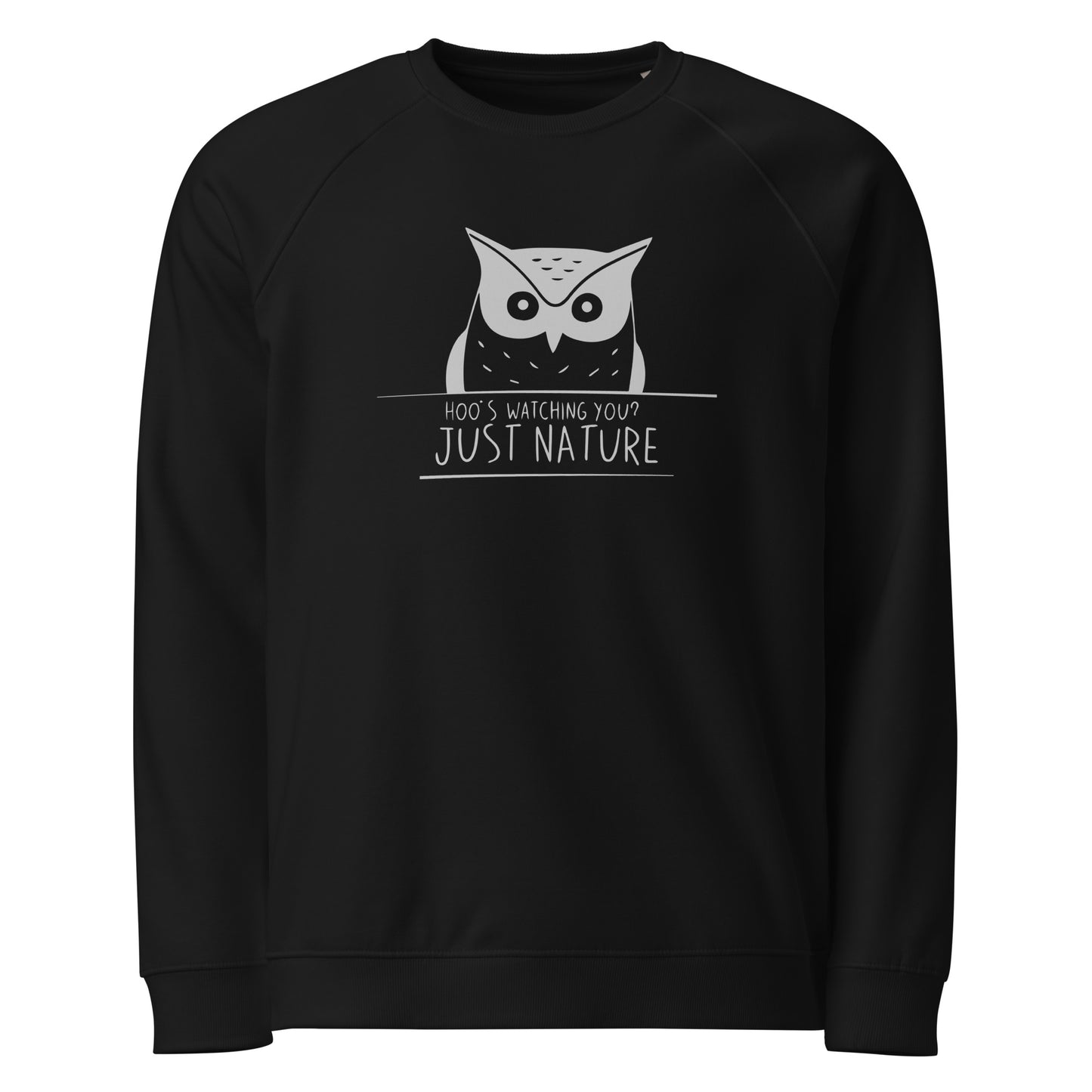 Unisex Organic Raglan Sweatshirt: 'Stay Cozy Hoot Loud' in Fall | Eco-Friendly Owl Apparel USA Dudeily
