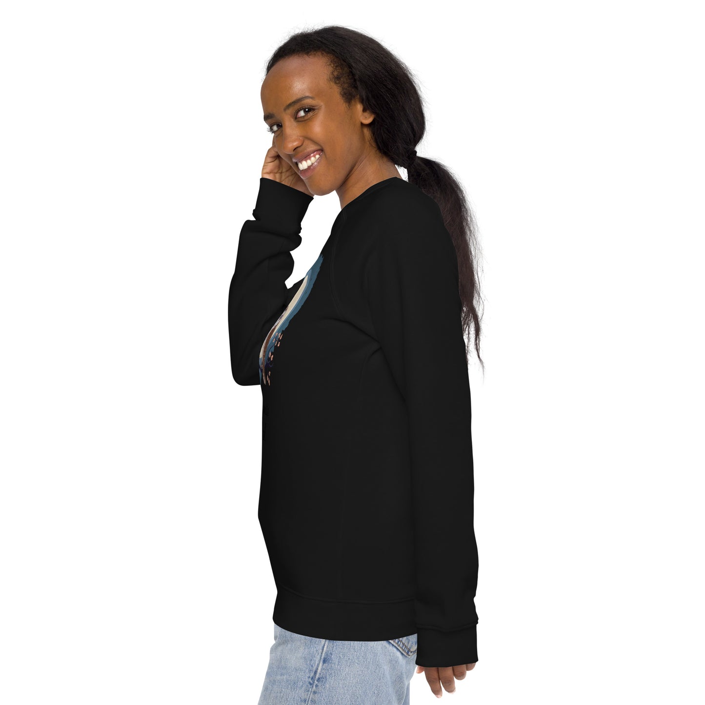 Owl-Themed Unisex Organic Raglan Sweatshirt | Sustainable Comfort Dudeily