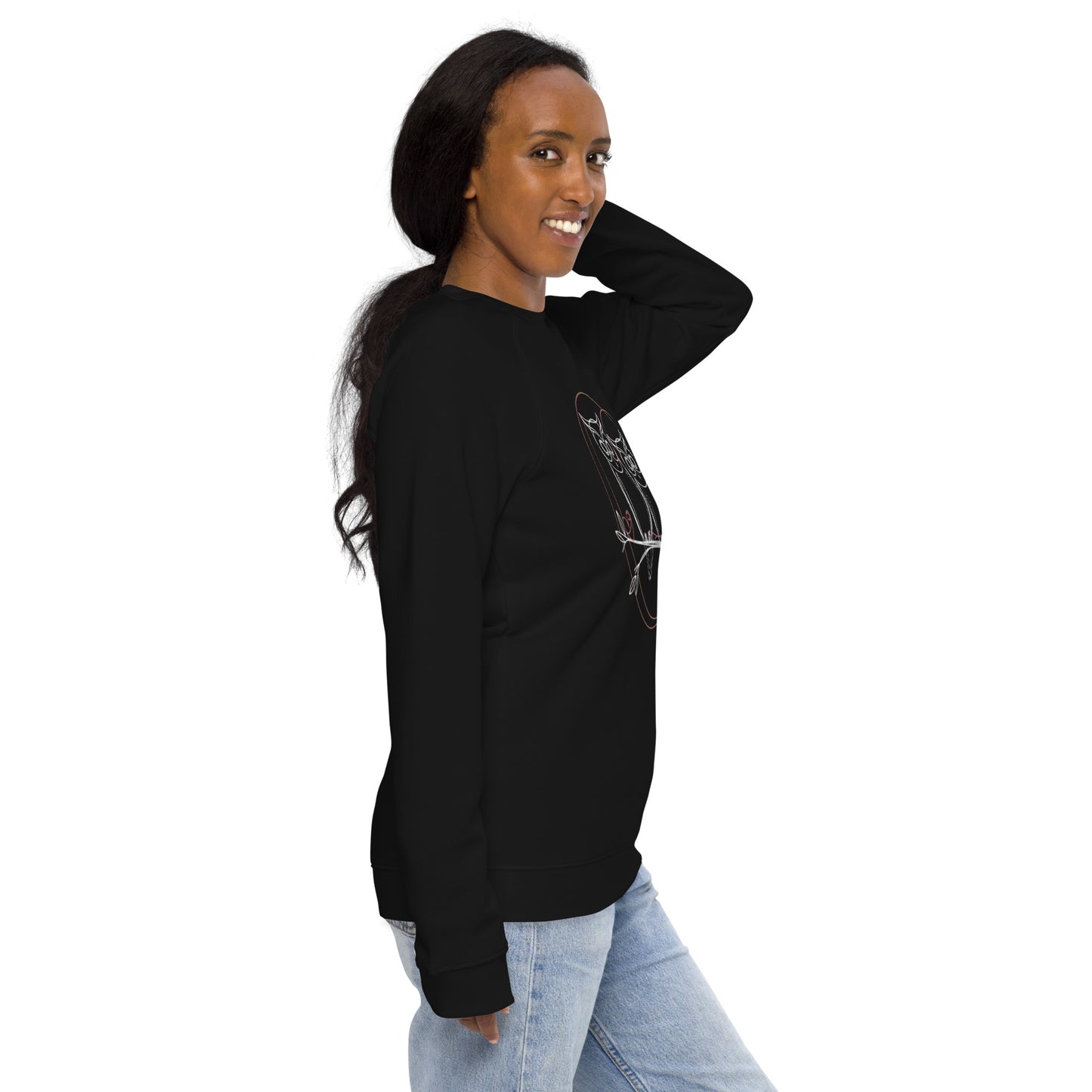 Unisex Owl-Themed Organic Sweatshirt | Sustainable & Stylish Raglan Design Dudeily