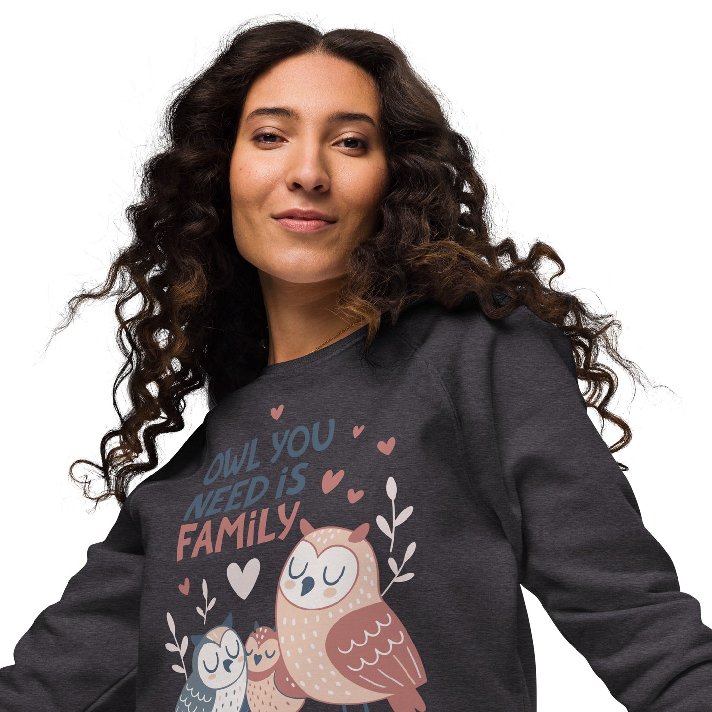 Unisex Organic Raglan Sweatshirt – OwlFlight Sustainable Fashion for Family Day Comfort Dudeily