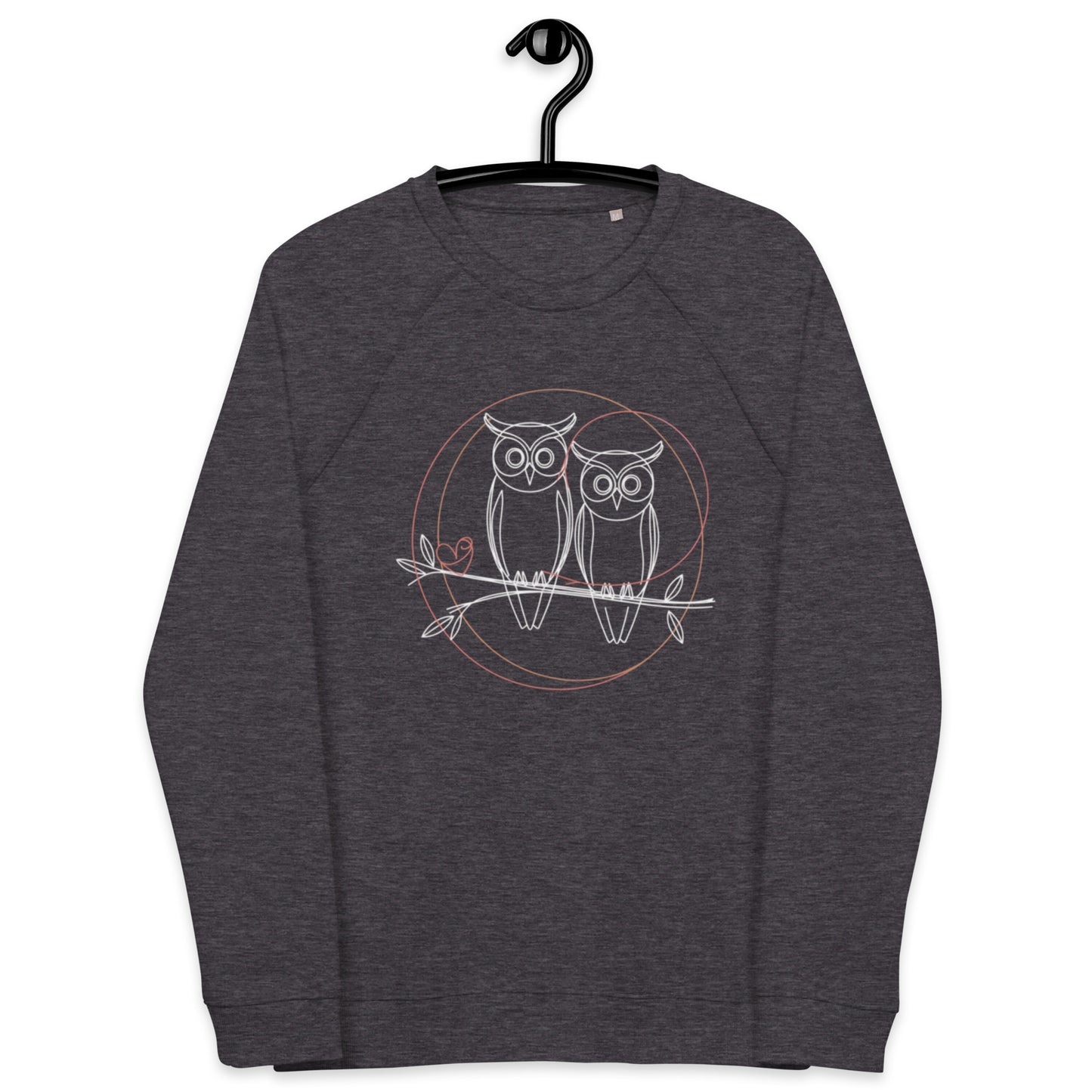 Unisex Owl-Themed Organic Sweatshirt | Sustainable & Stylish Raglan Design Dudeily