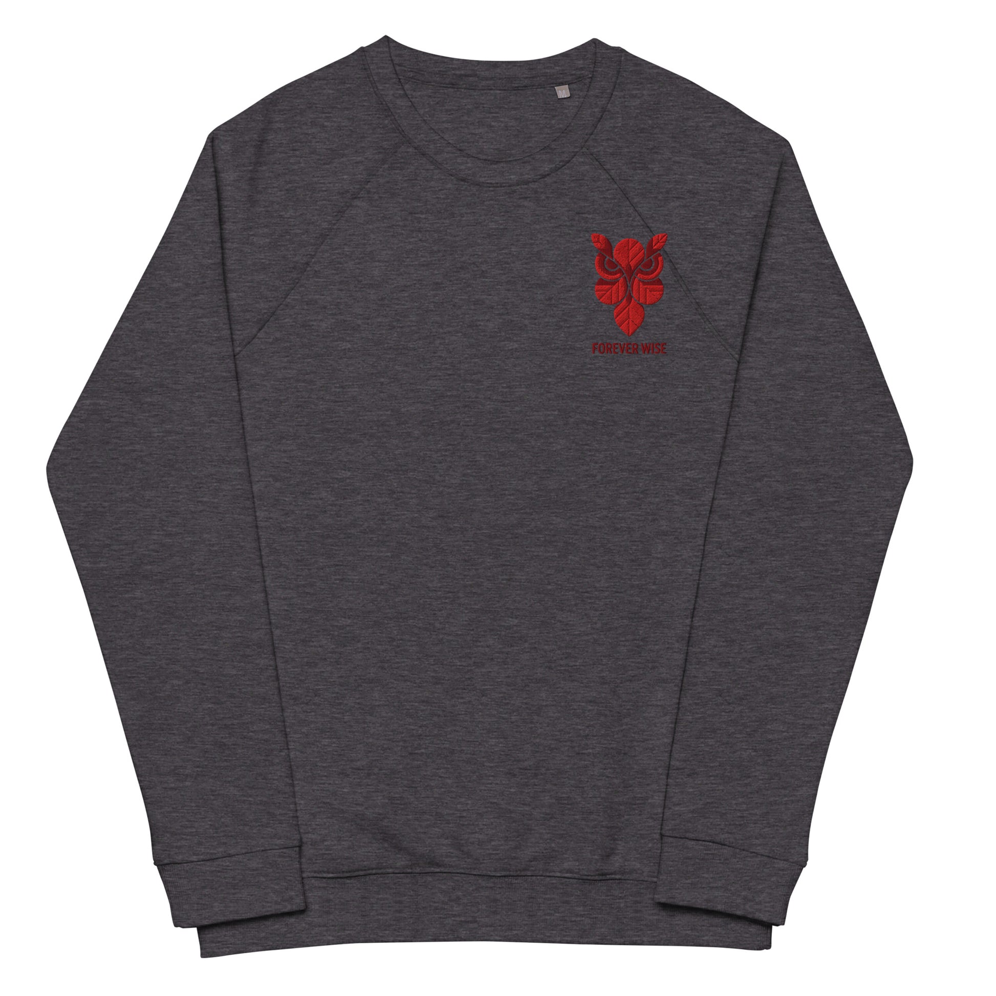 Owl Unisex Organic Raglan Sweatshirt: 'Forever Wise' in Fall | Sustainable Fashion USA Dudeily
