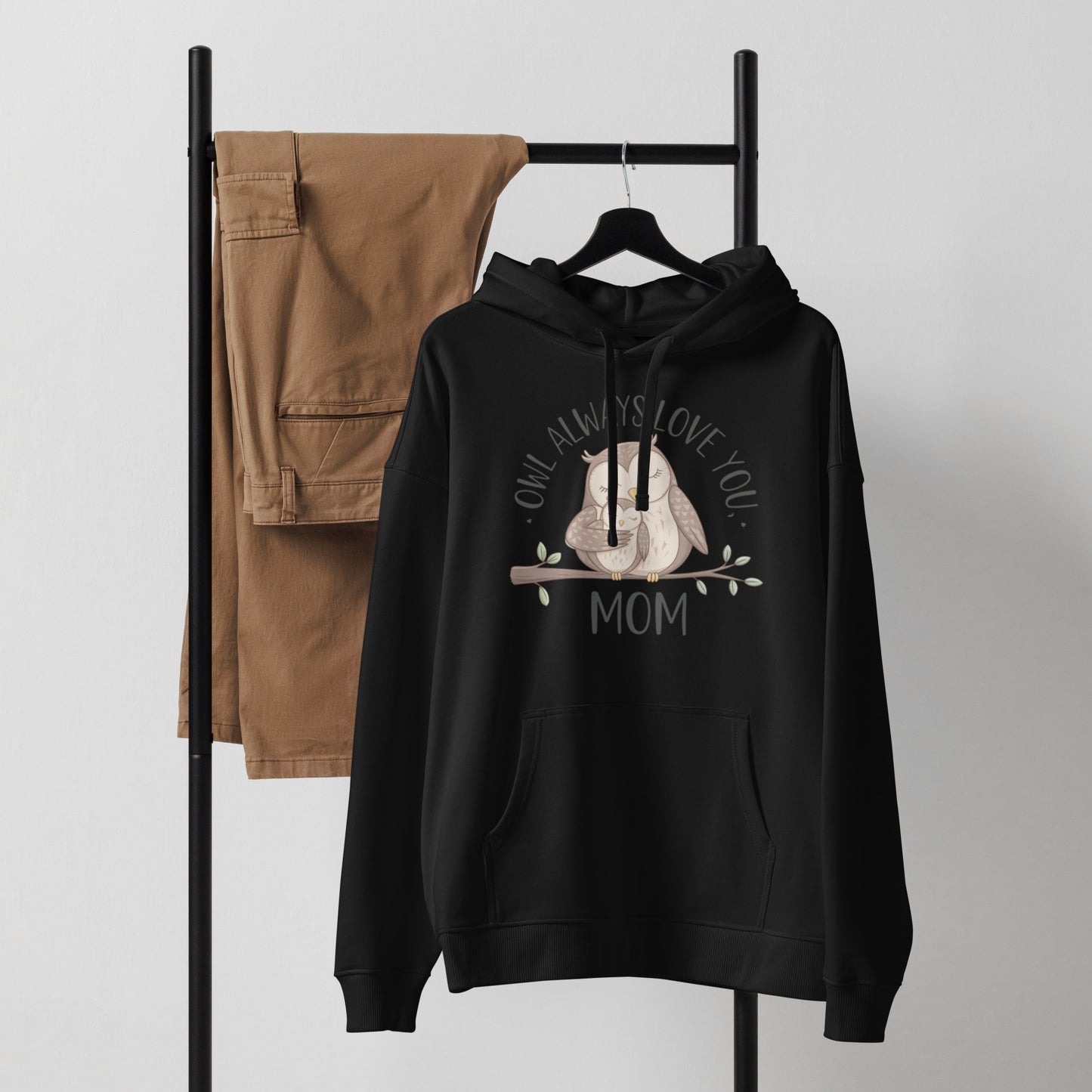 Unisex Organic Relaxed Hoodie – Owl-Themed Eco-Friendly & Sustainable Dudeily