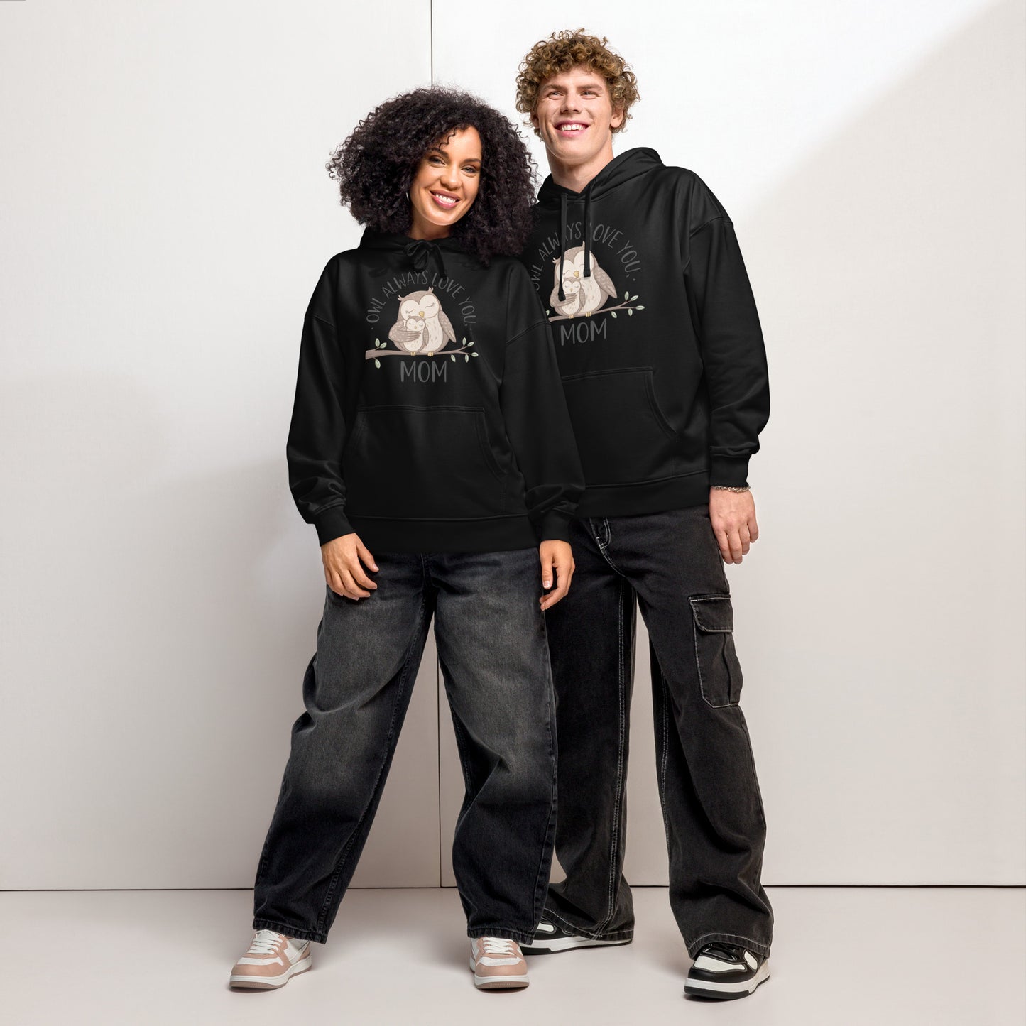 Unisex Organic Relaxed Hoodie – Owl-Themed Eco-Friendly & Sustainable Dudeily