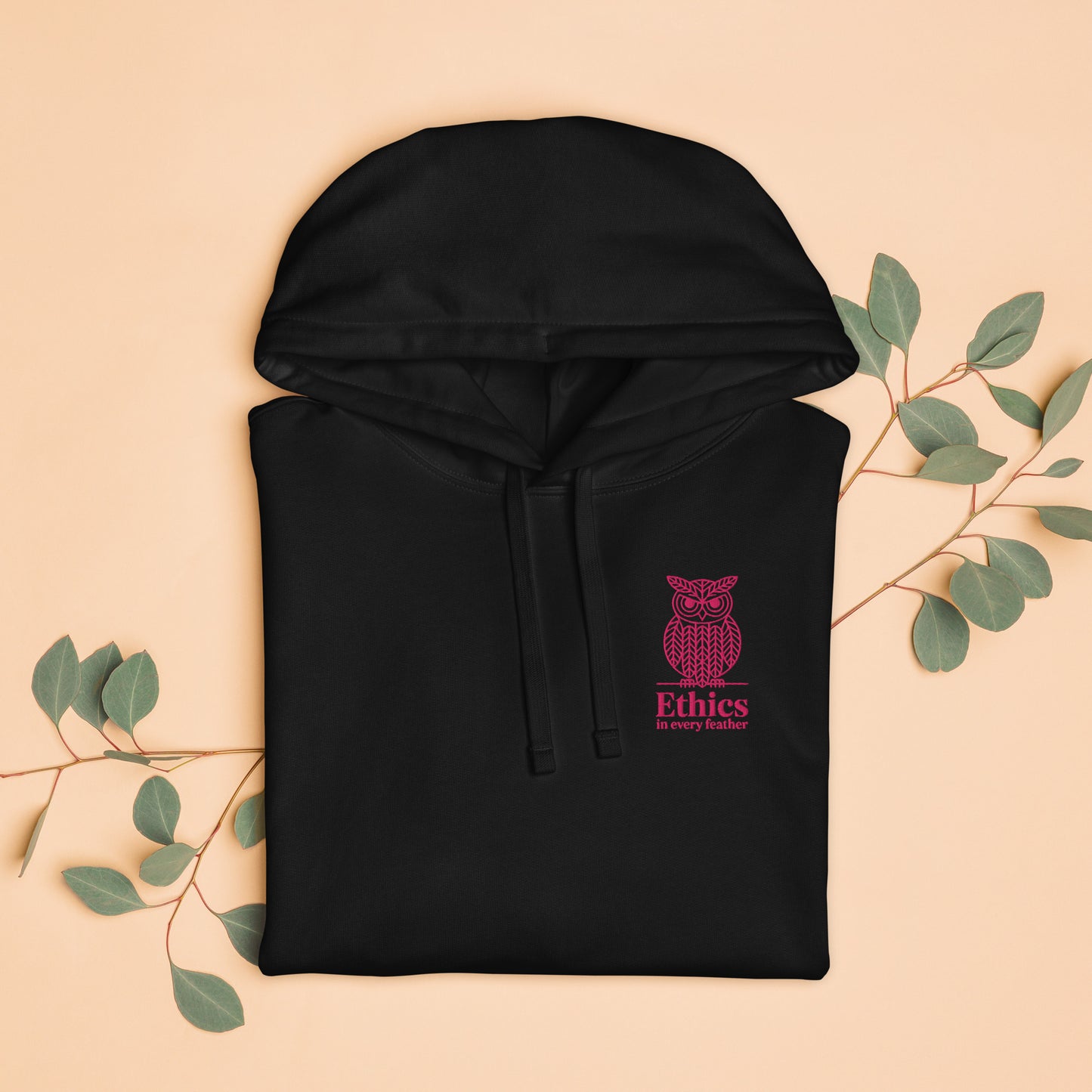 Owl Unisex Organic Relaxed Hoodie – "Ethics in Every Feather" | Sustainable Fashion Dudeily