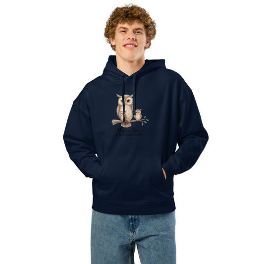 Unisex Organic Relaxed Hoodie – Owl-Themed Eco-Friendly & Sustainable Dudeily
