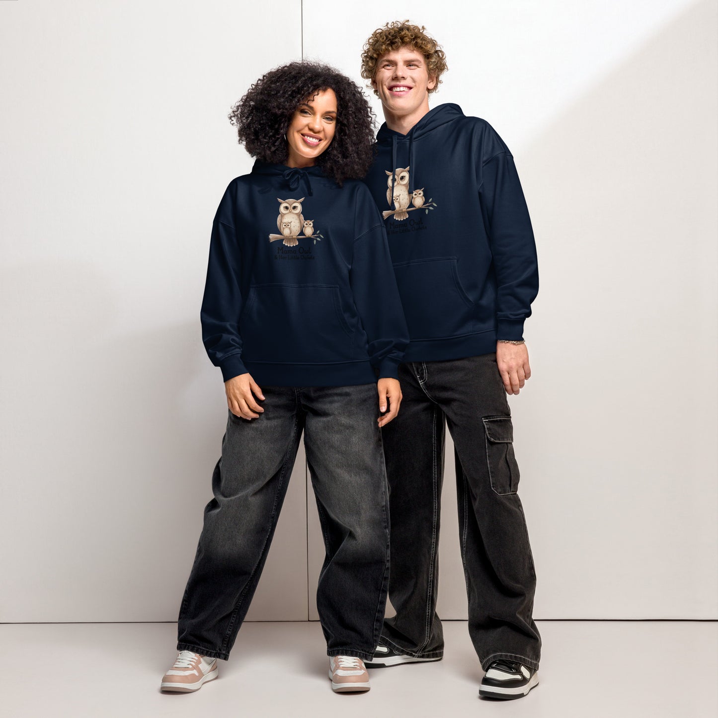 Unisex Organic Relaxed Hoodie – Owl-Themed Eco-Friendly & Sustainable Dudeily