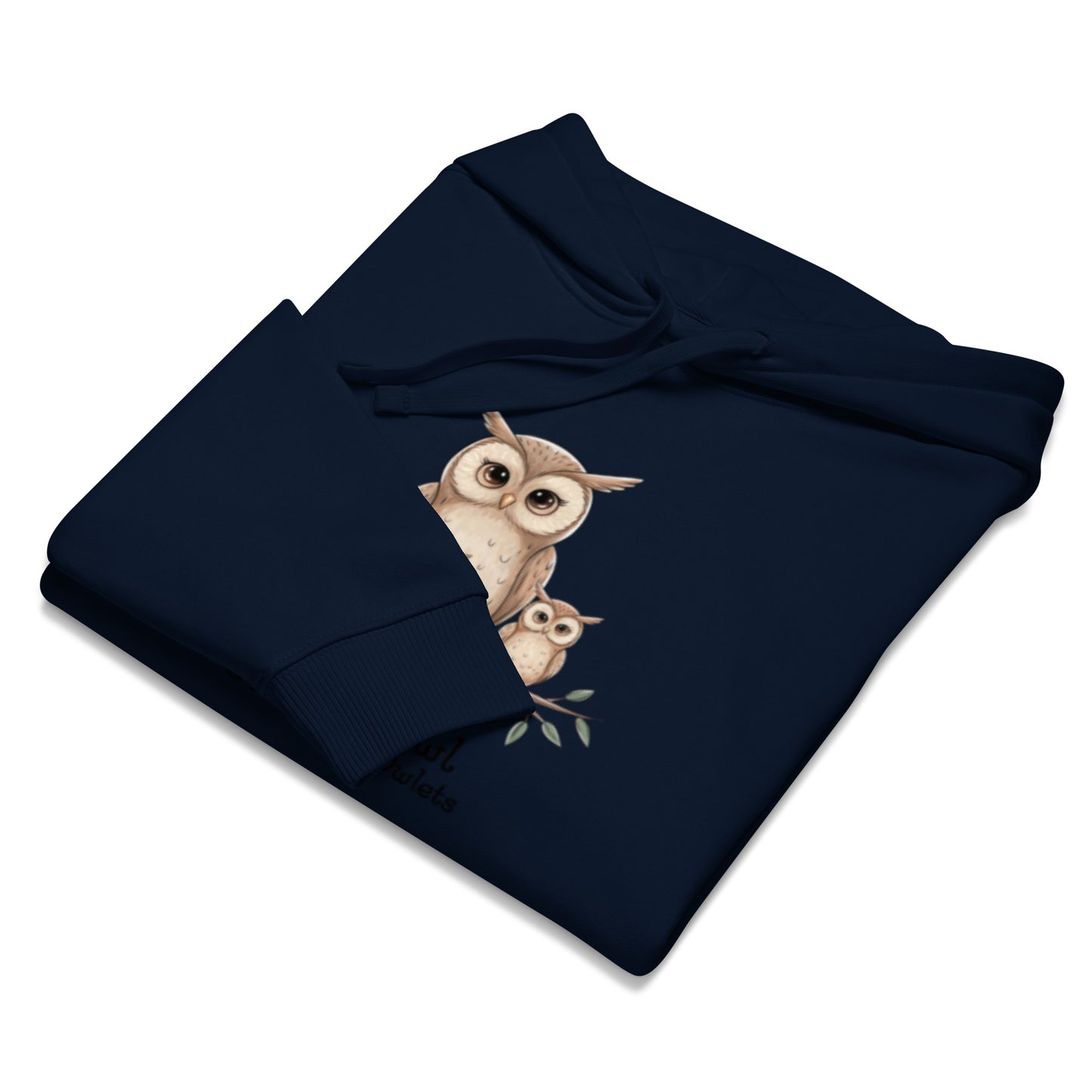 Unisex Organic Relaxed Hoodie – Owl-Themed Eco-Friendly & Sustainable Dudeily