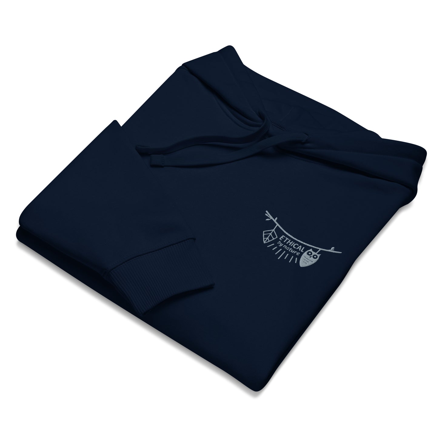 Unisex Organic Relaxed Hoodie: Wise Work, Kind Planet | Owl Embroidered Sustainable Fashion Dudeily