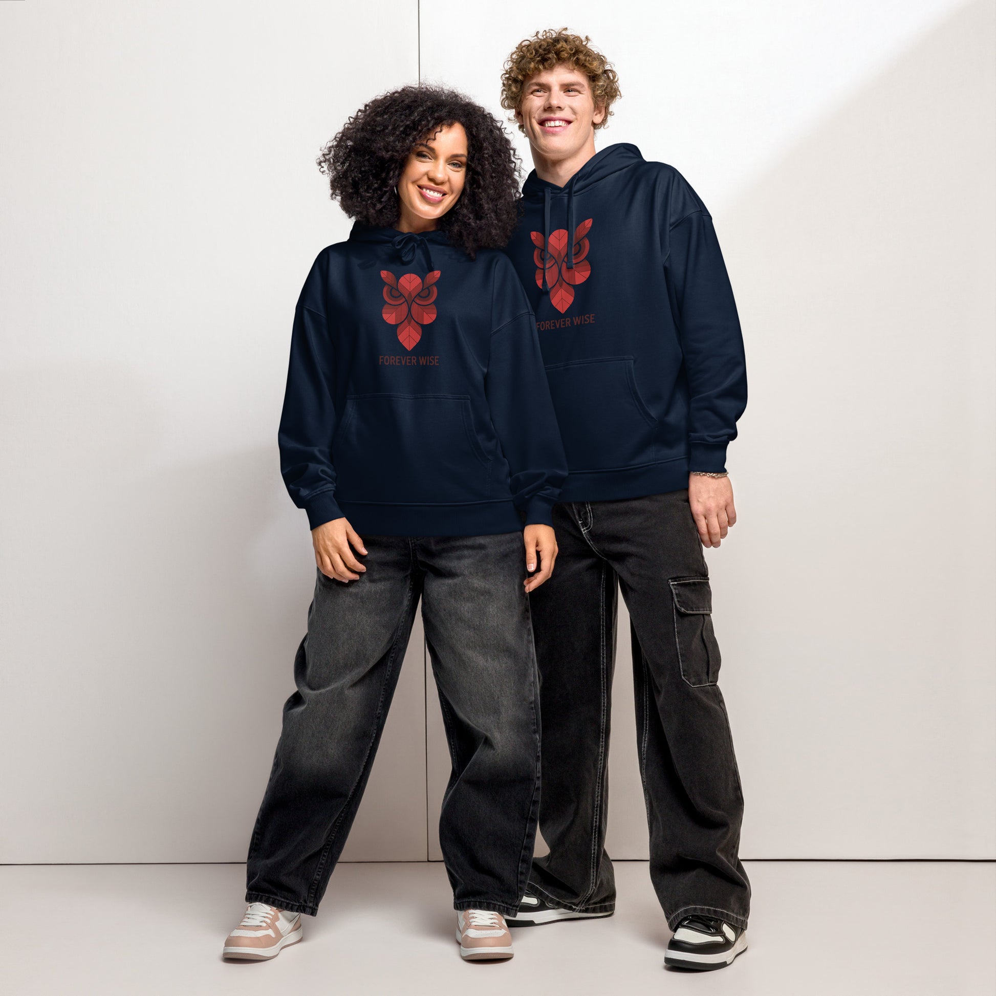 Unisex Organic Side Pocket Hoodie: 'Forever Wise' | Sustainable Owl Fashion USA Dudeily