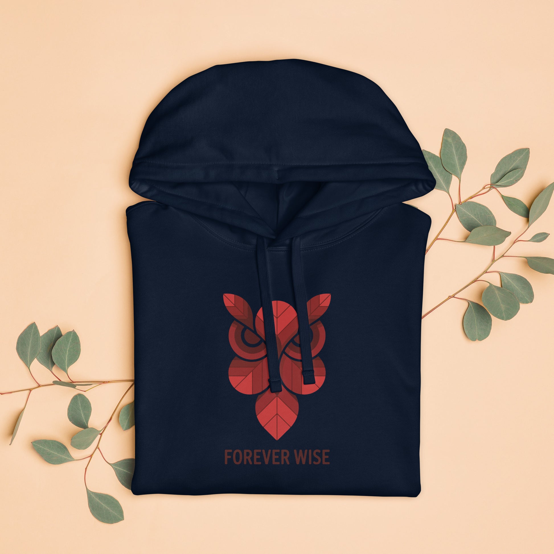 Unisex Organic Side Pocket Hoodie: 'Forever Wise' | Sustainable Owl Fashion USA Dudeily