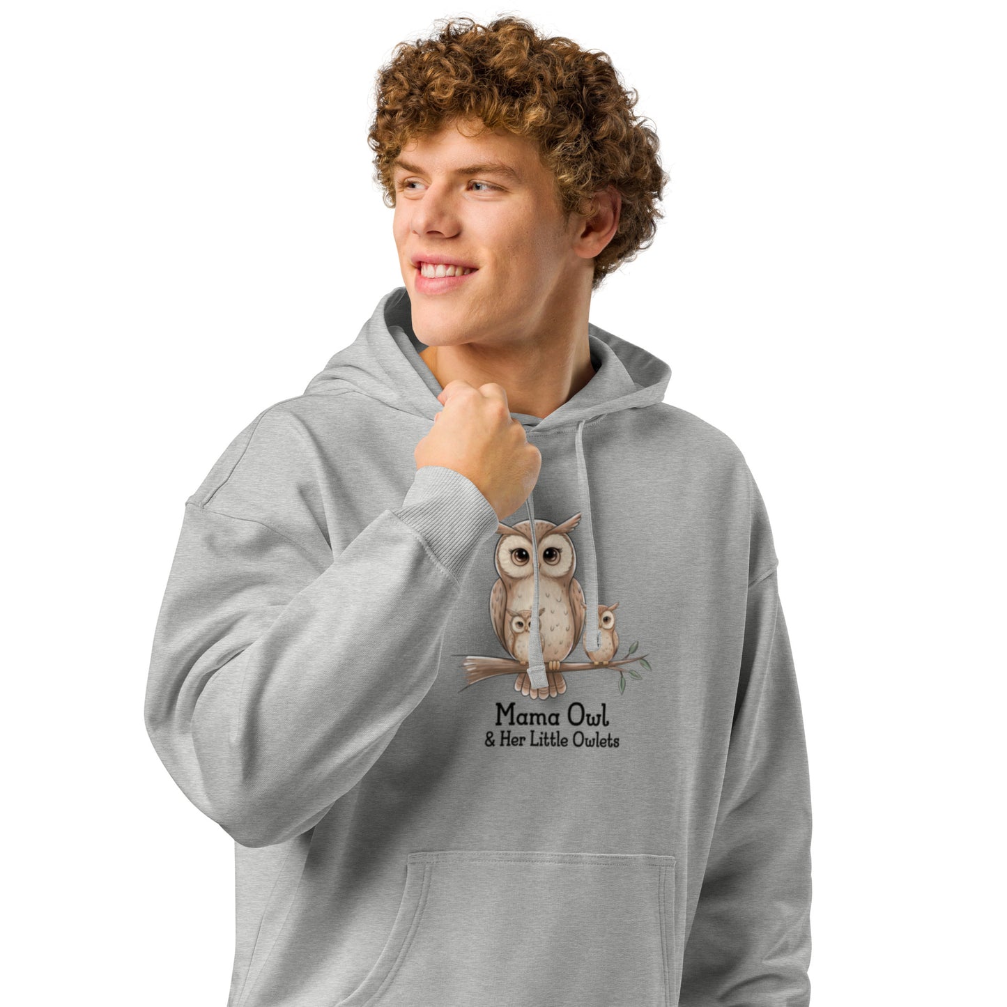 Unisex Organic Relaxed Hoodie – Owl-Themed Eco-Friendly & Sustainable Dudeily