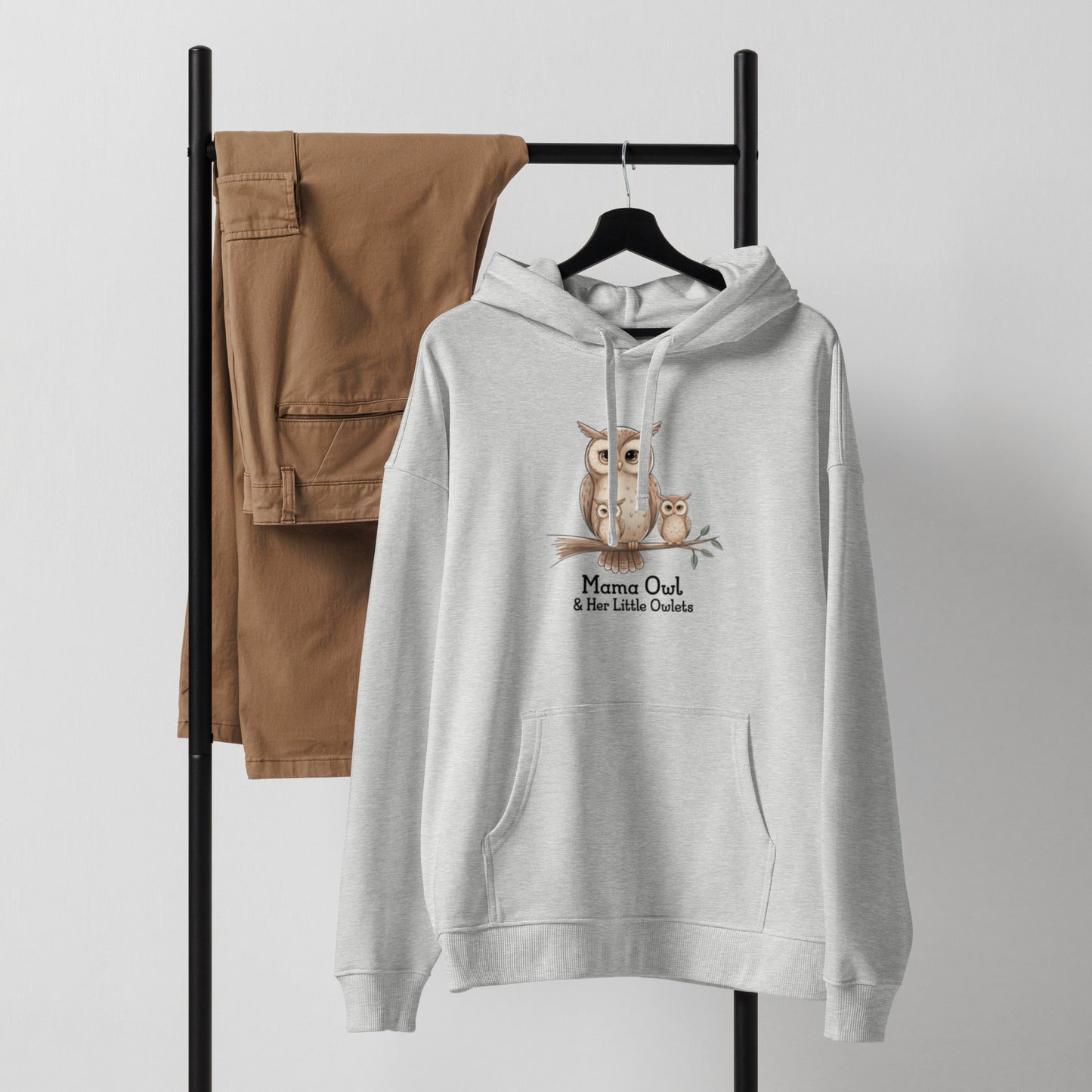 Unisex Organic Relaxed Hoodie – Owl-Themed Eco-Friendly & Sustainable Dudeily