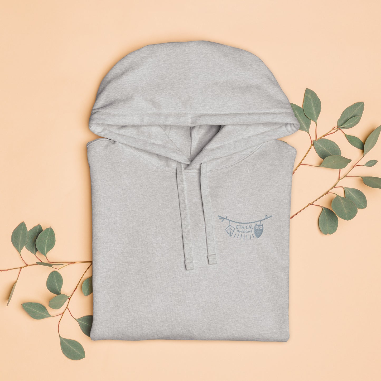 Unisex Organic Relaxed Hoodie: Wise Work, Kind Planet | Owl Embroidered Sustainable Fashion Dudeily