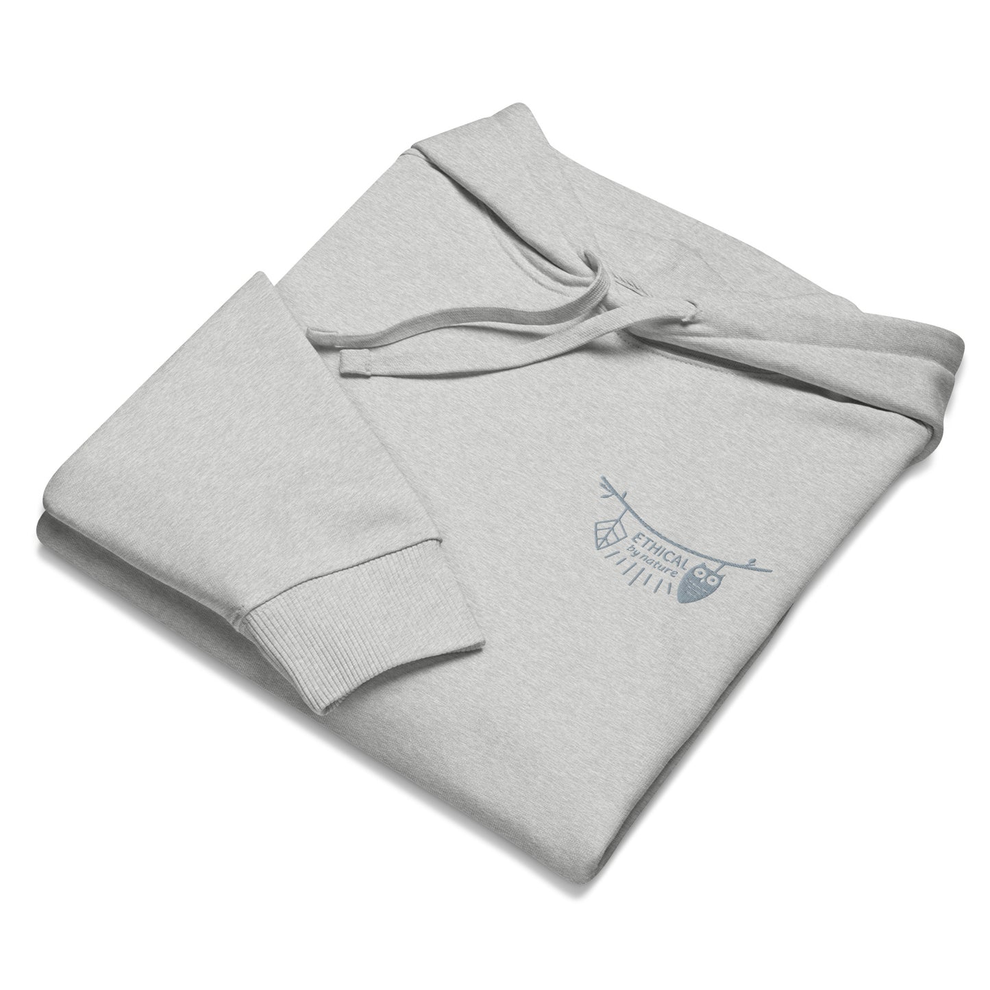Unisex Organic Relaxed Hoodie: Wise Work, Kind Planet | Owl Embroidered Sustainable Fashion Dudeily